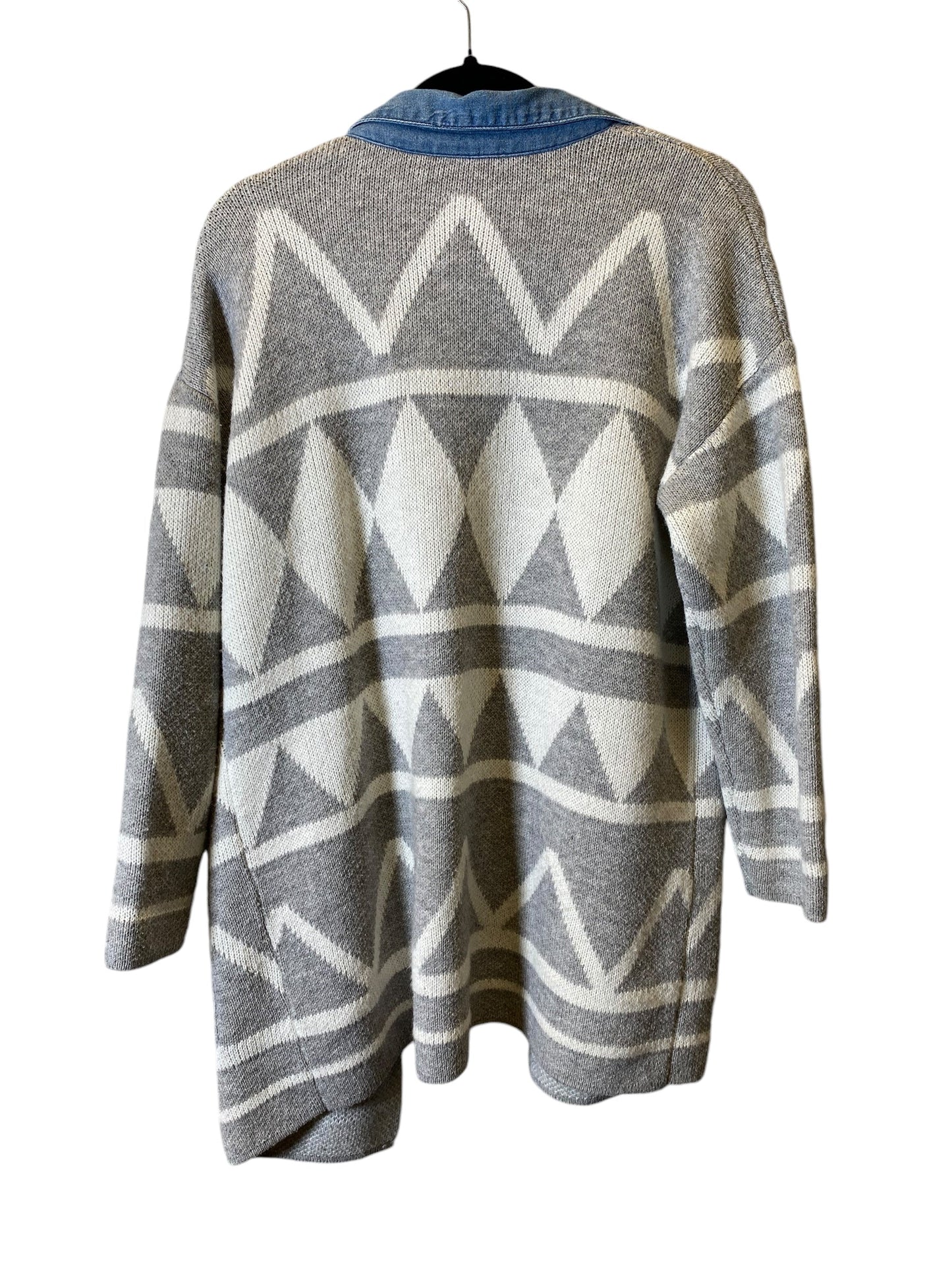 Sweater Cardigan By Ellison In Grey & White, Size: M