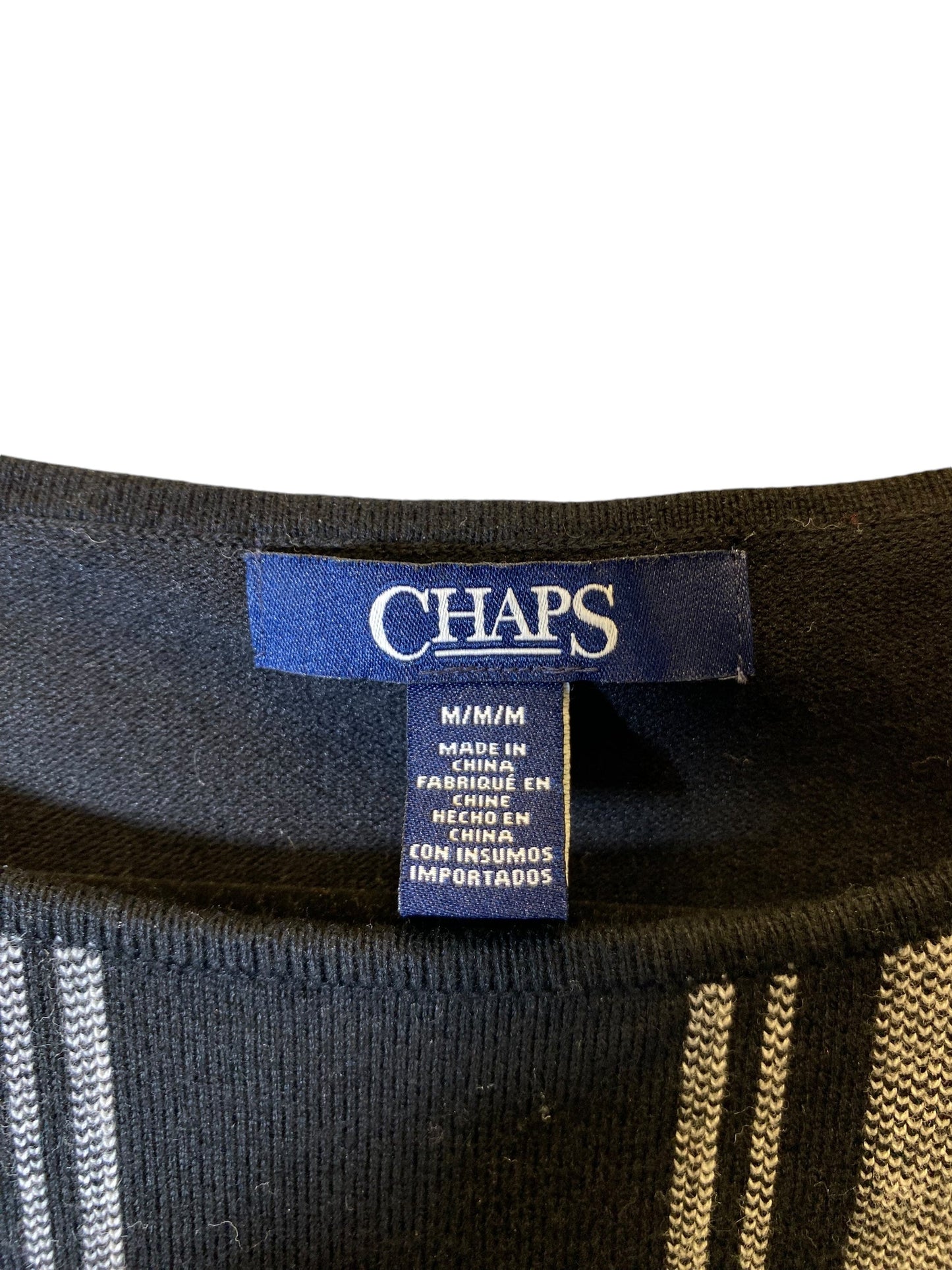 Dress Sweater By Chaps In Checkered Pattern, Size: M