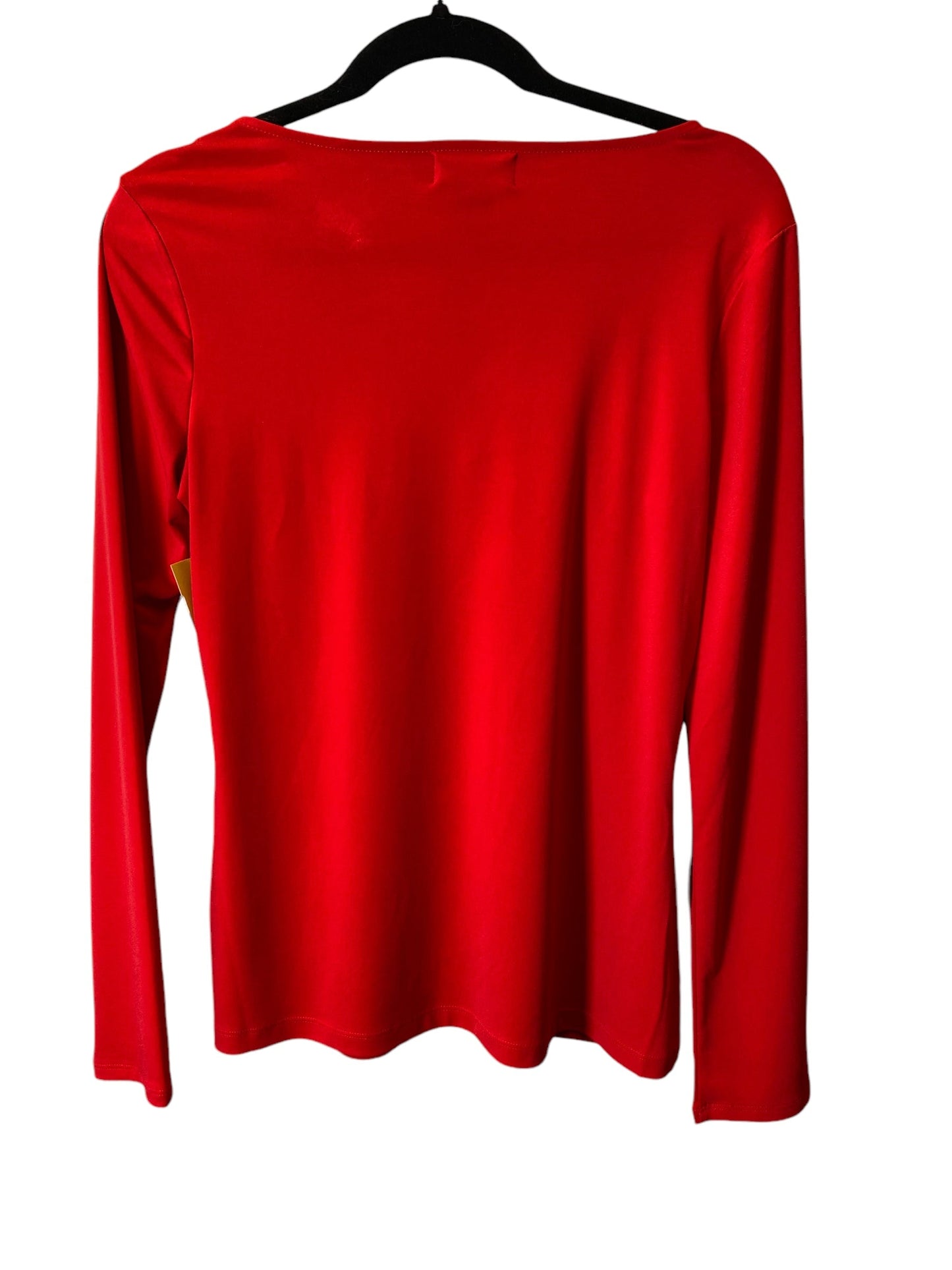 Top Long Sleeve By Liz Claiborne In Red, Size: M