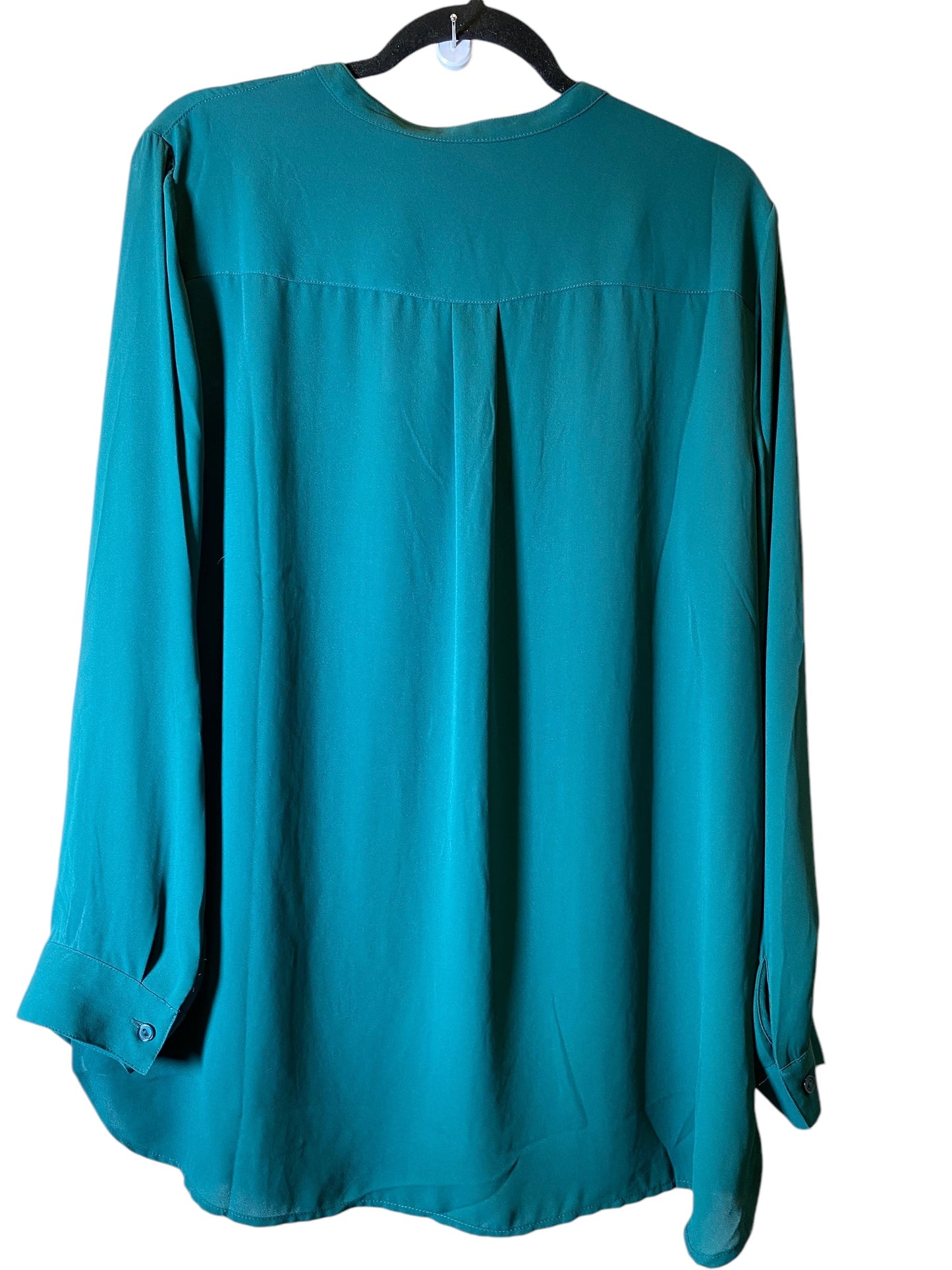 Blouse Long Sleeve By Chicos In Green, Size: L