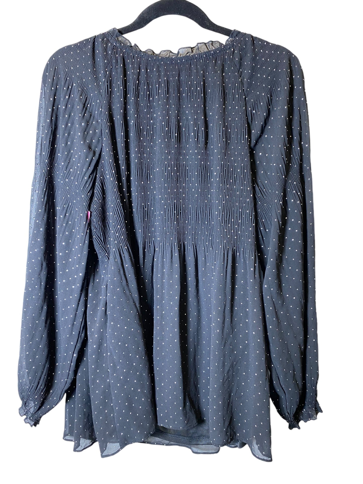 Top Long Sleeve By Valerie Stevens In Black, Size: Xl