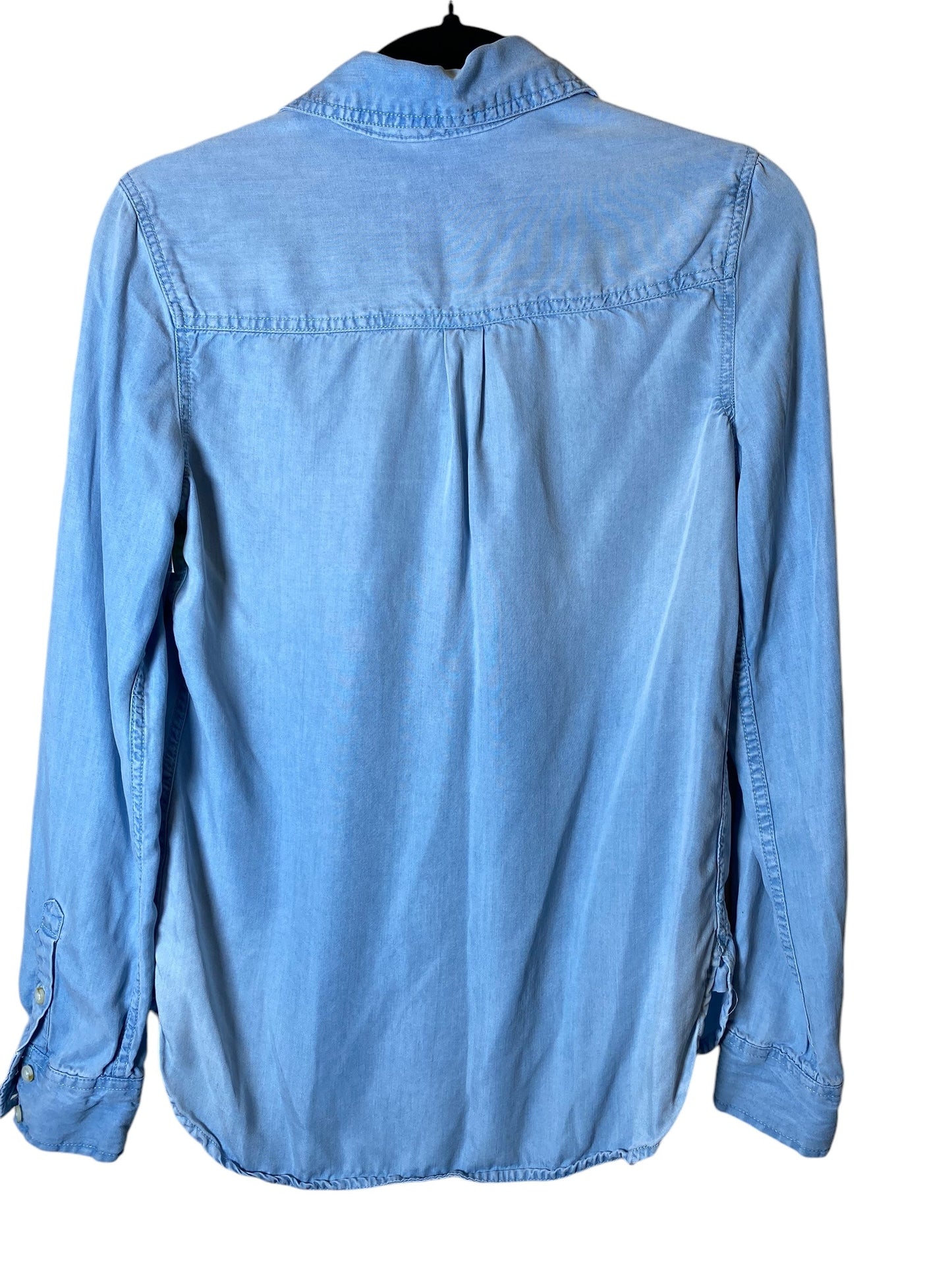 Blouse Long Sleeve By Mossimo In Blue Denim, Size: S