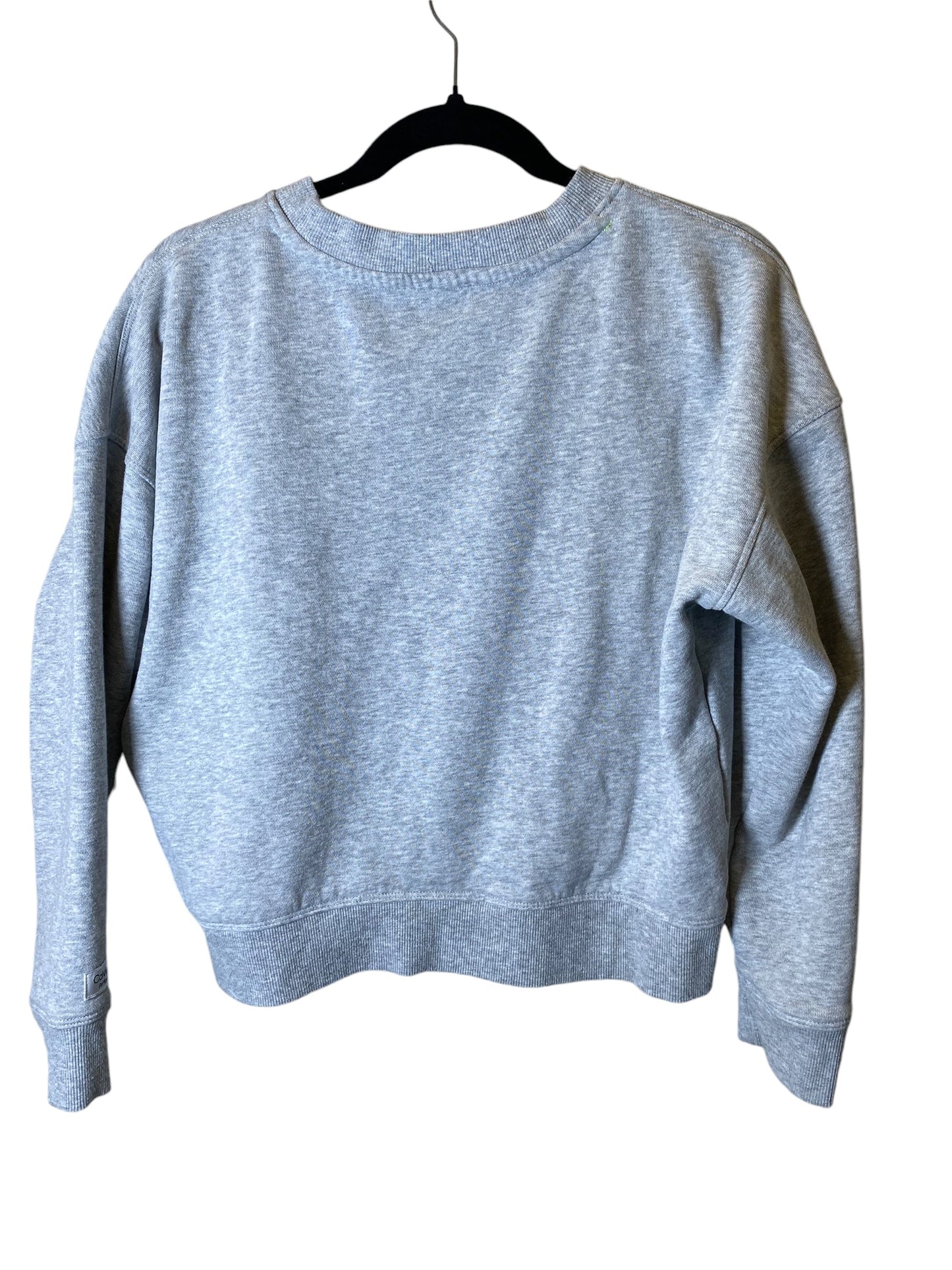 Sweatshirt Crewneck By Calvin Klein In Grey & White, Size: S