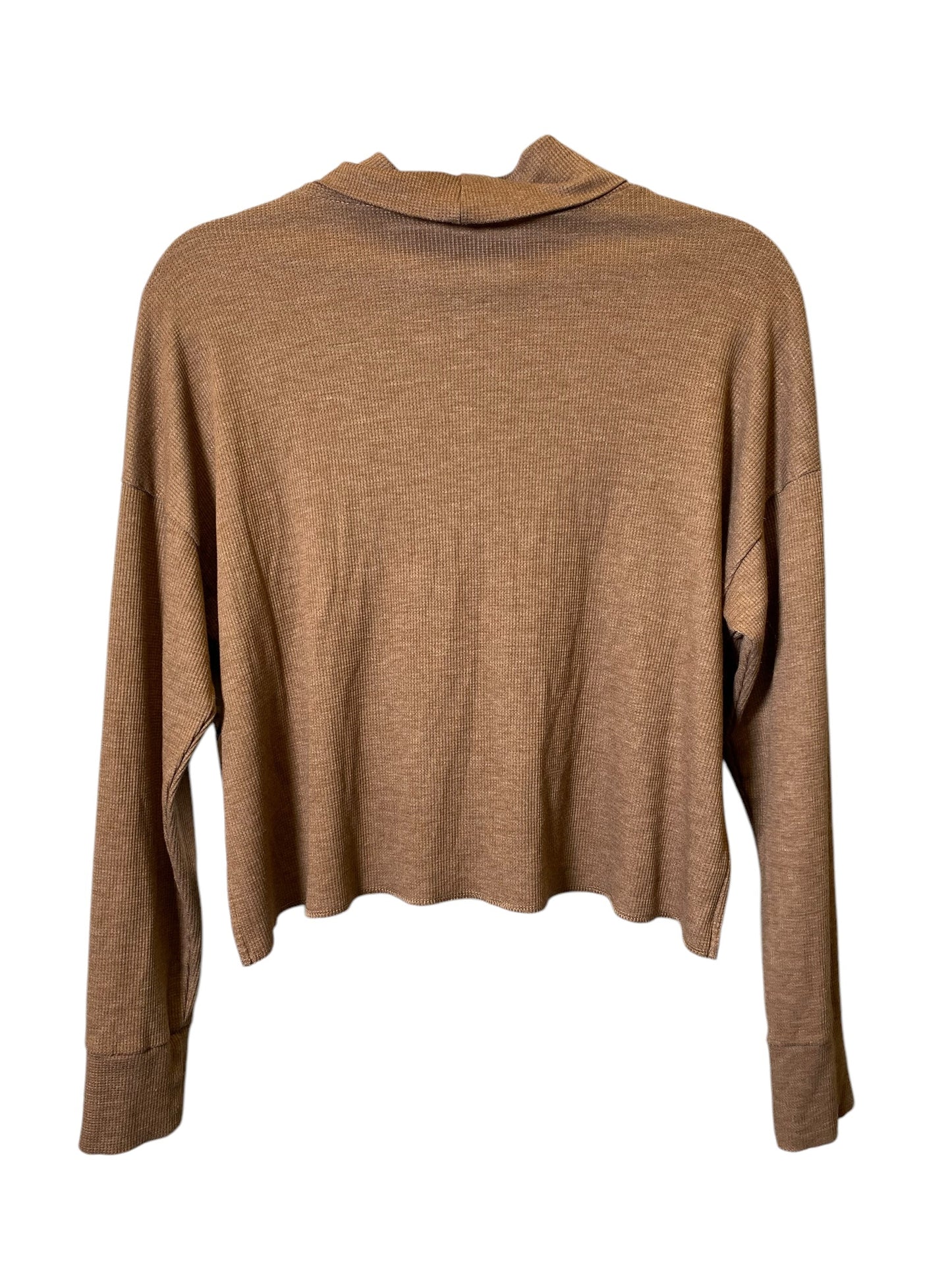 Top Long Sleeve By American Eagle In Brown, Size: Xs