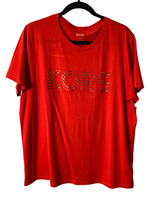 Top 3/4 Sleeve By Michael By Michael Kors In Red, Size: L