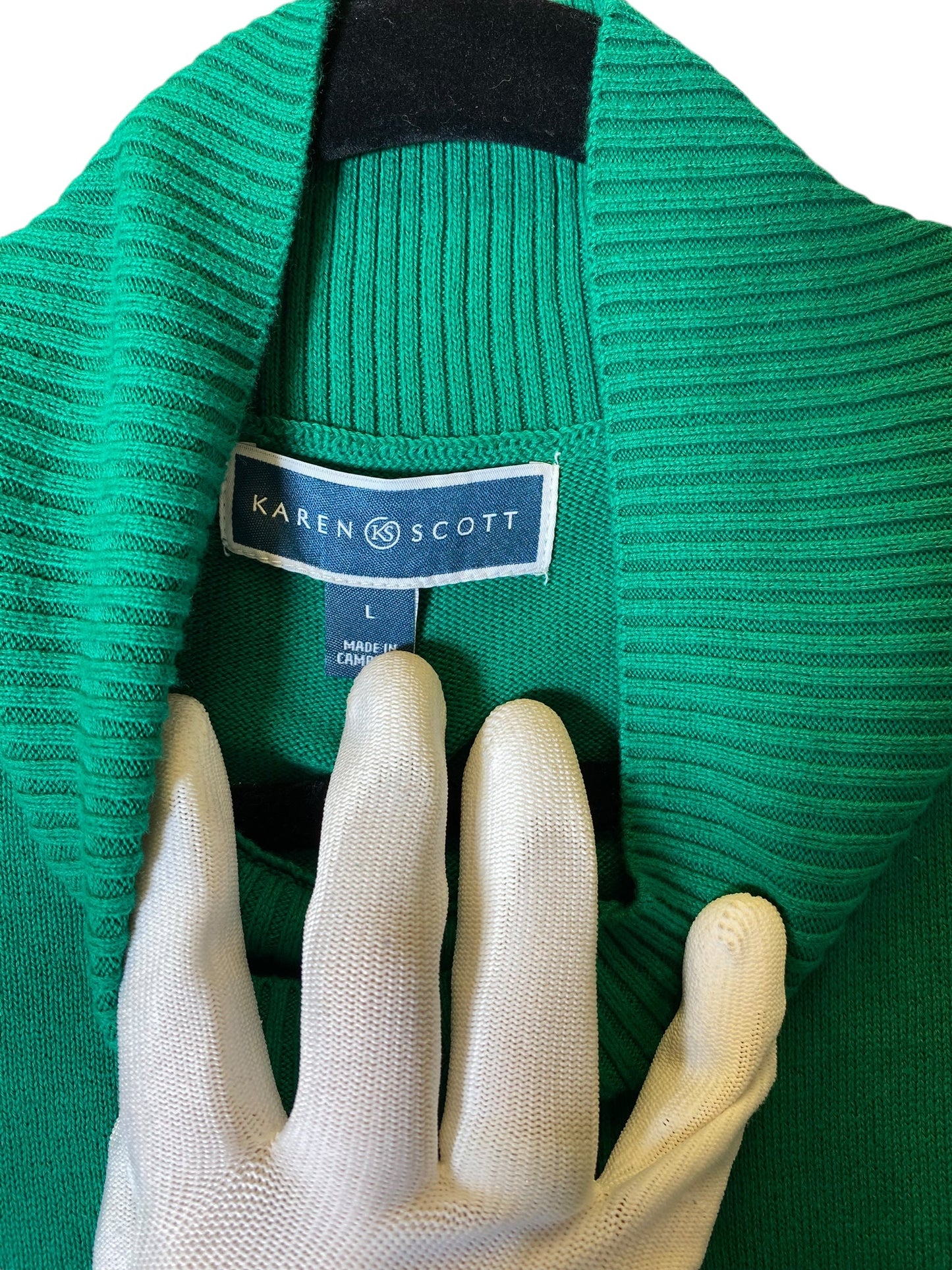 Sweater By Karen Scott In Green, Size: L