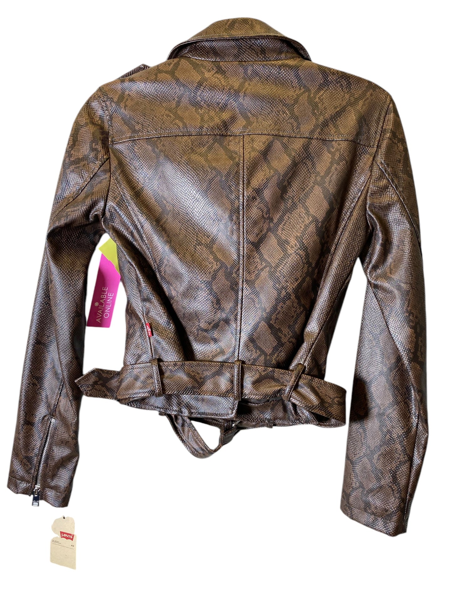 Jacket Moto Leather By Levis In Snakeskin Print, Size: Xs