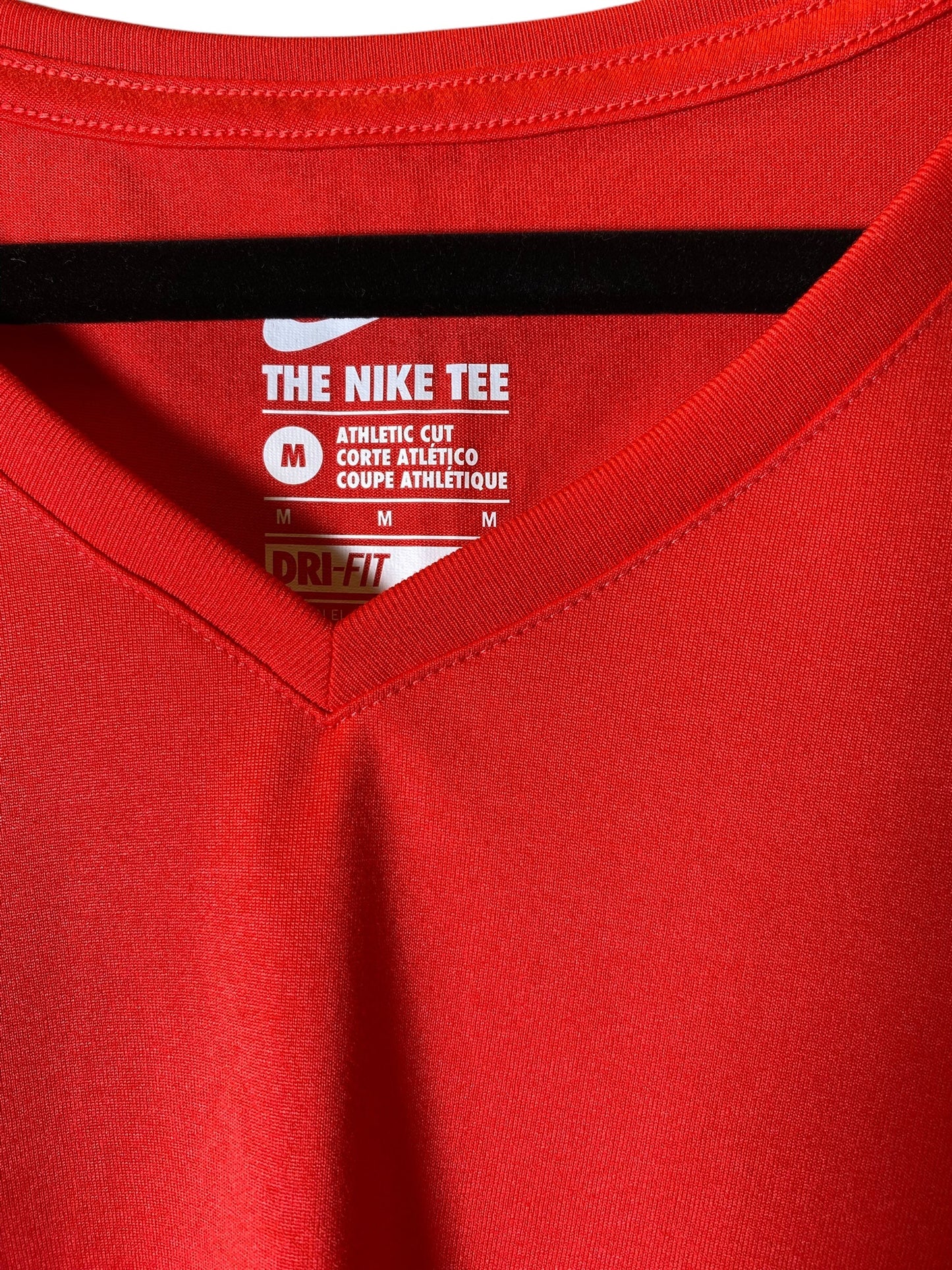 Athletic Top Short Sleeve By Nike In Red, Size: M