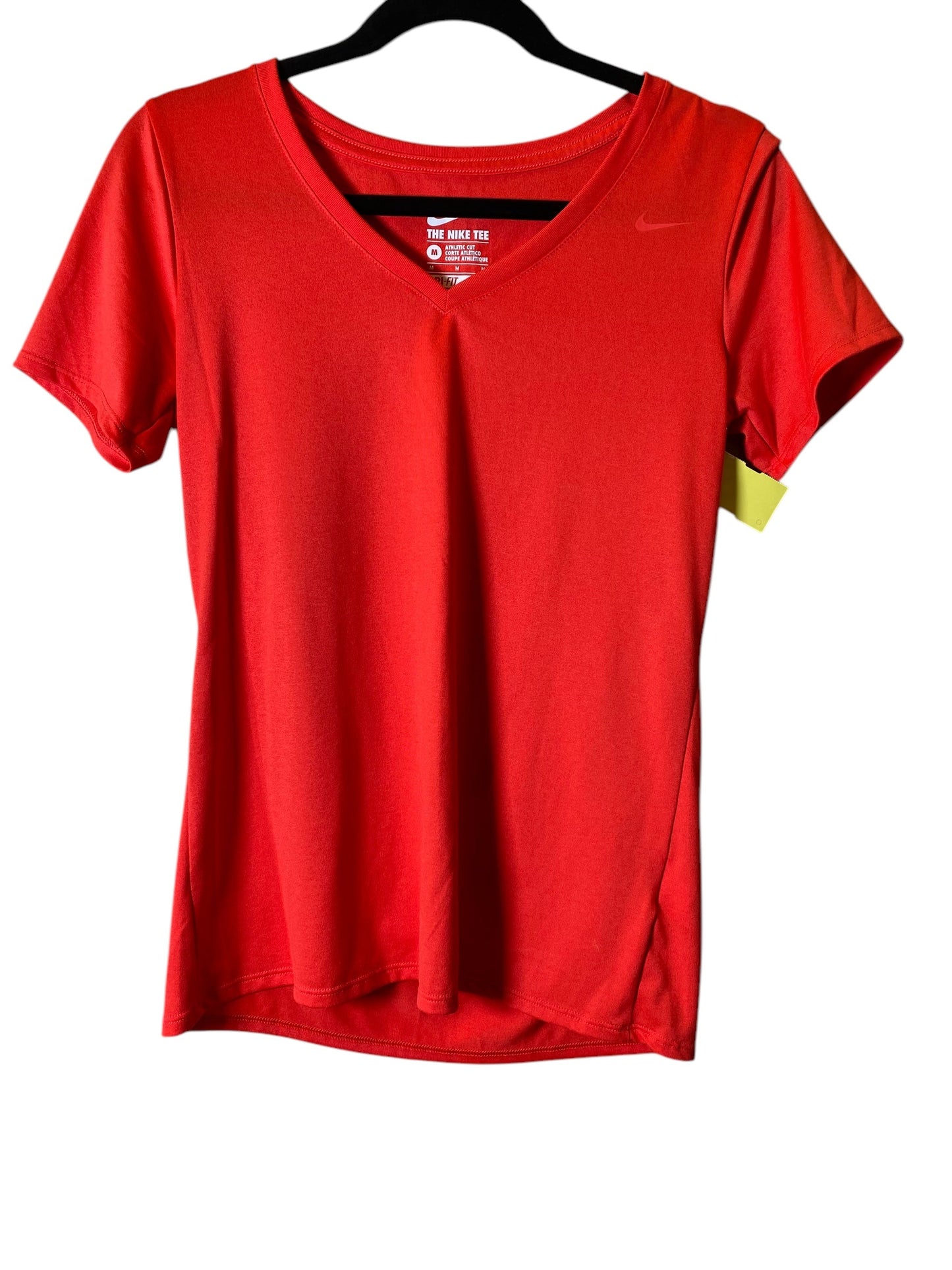 Athletic Top Short Sleeve By Nike In Red, Size: M