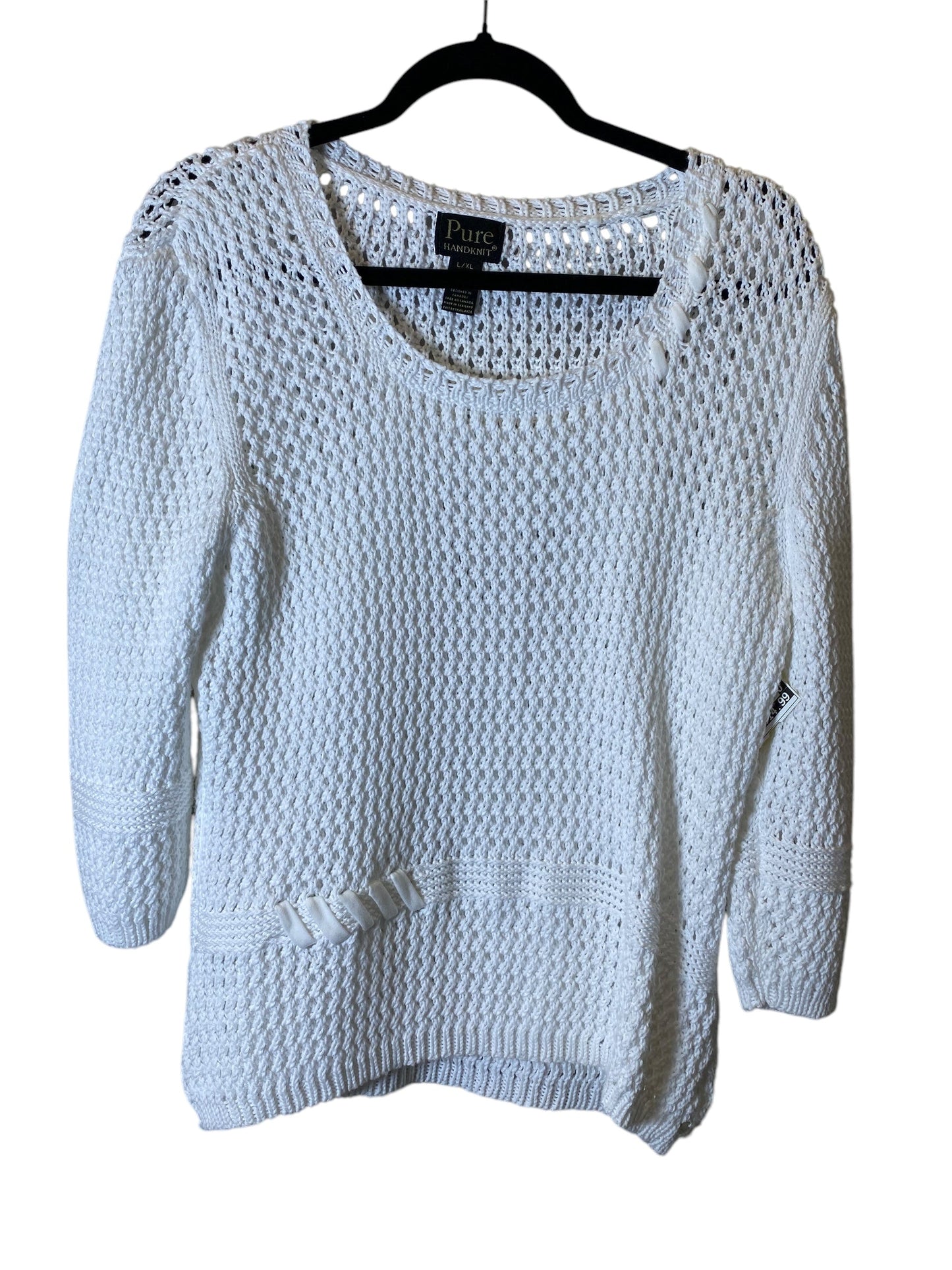 Sweater By Clothes Mentor In White, Size: L