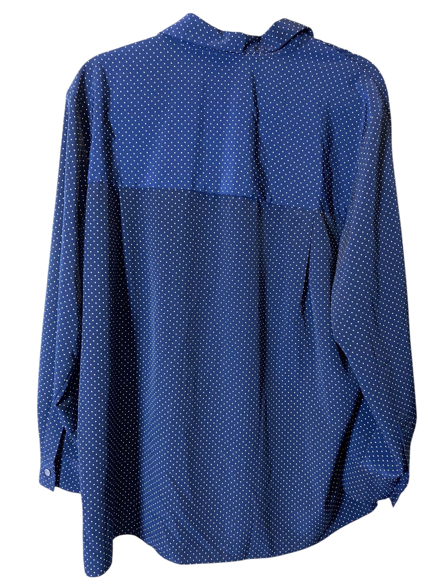 Blouse Long Sleeve By Villager By Liz Claiborne In Polkadot Pattern, Size: 1x