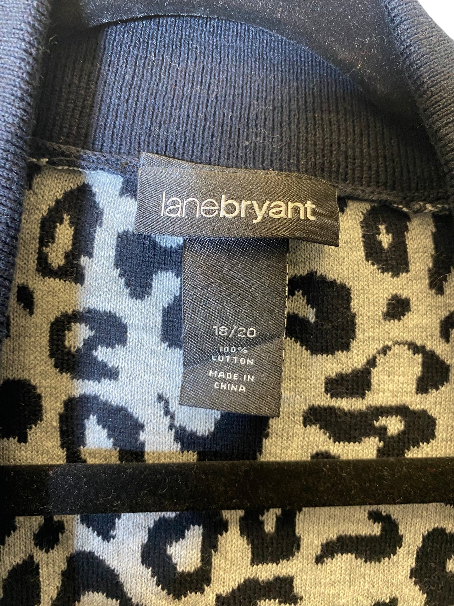 Sweater Cardigan By Lane Bryant In Animal Print, Size: 18