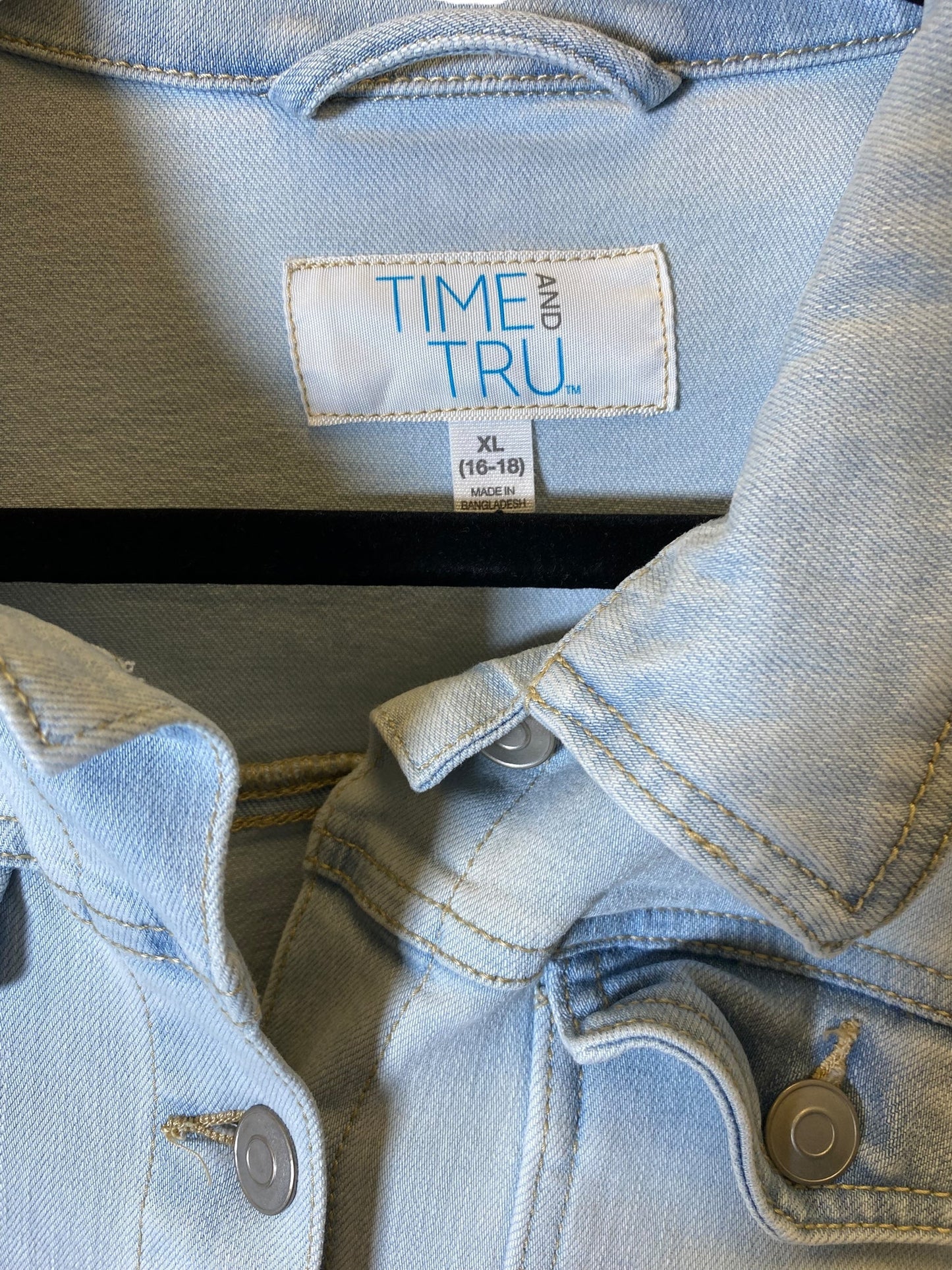 Jacket Denim By Time And Tru In Blue Denim, Size: Xl