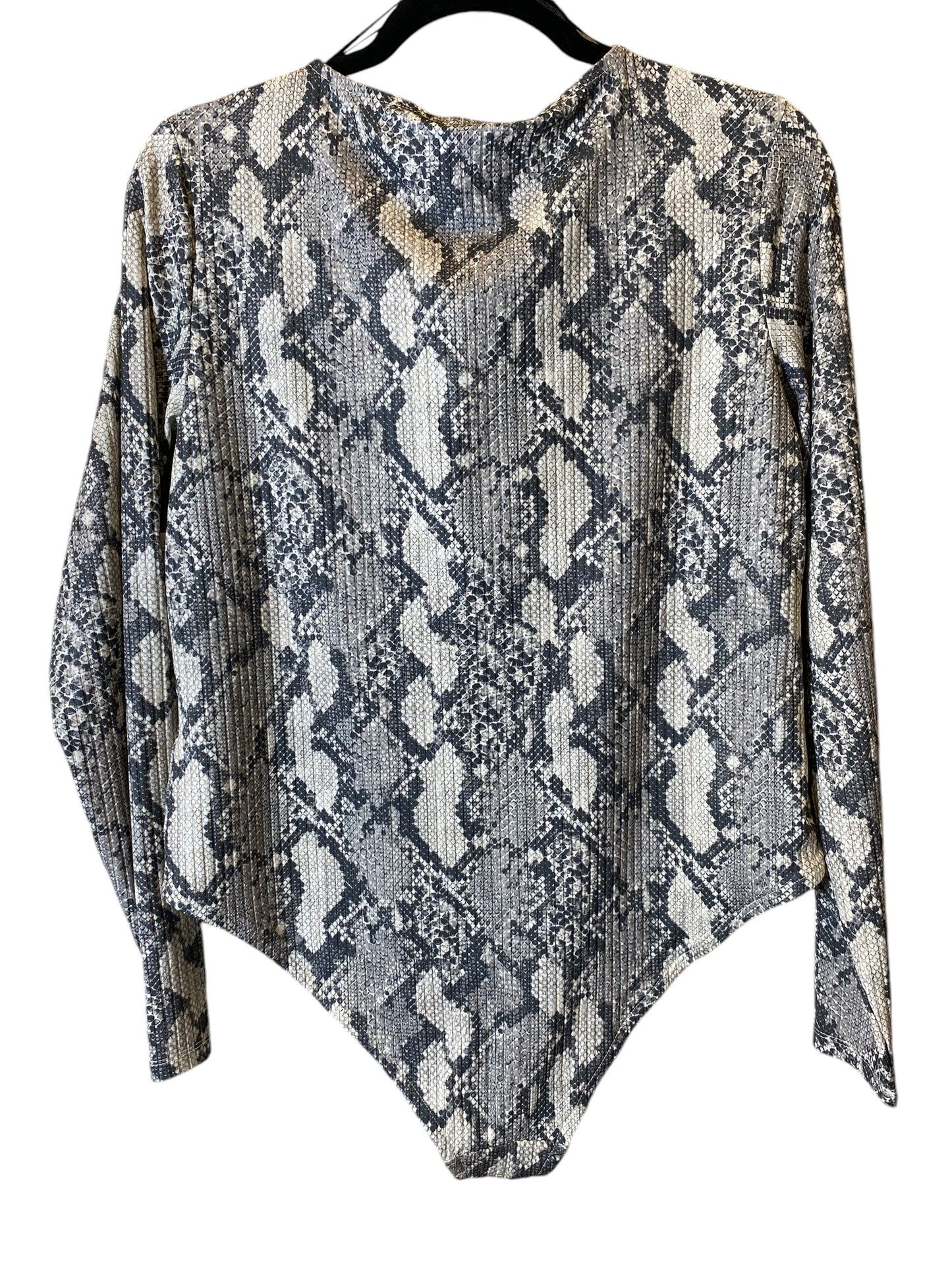 Bodysuit By H&m In Snakeskin Print, Size: Xl