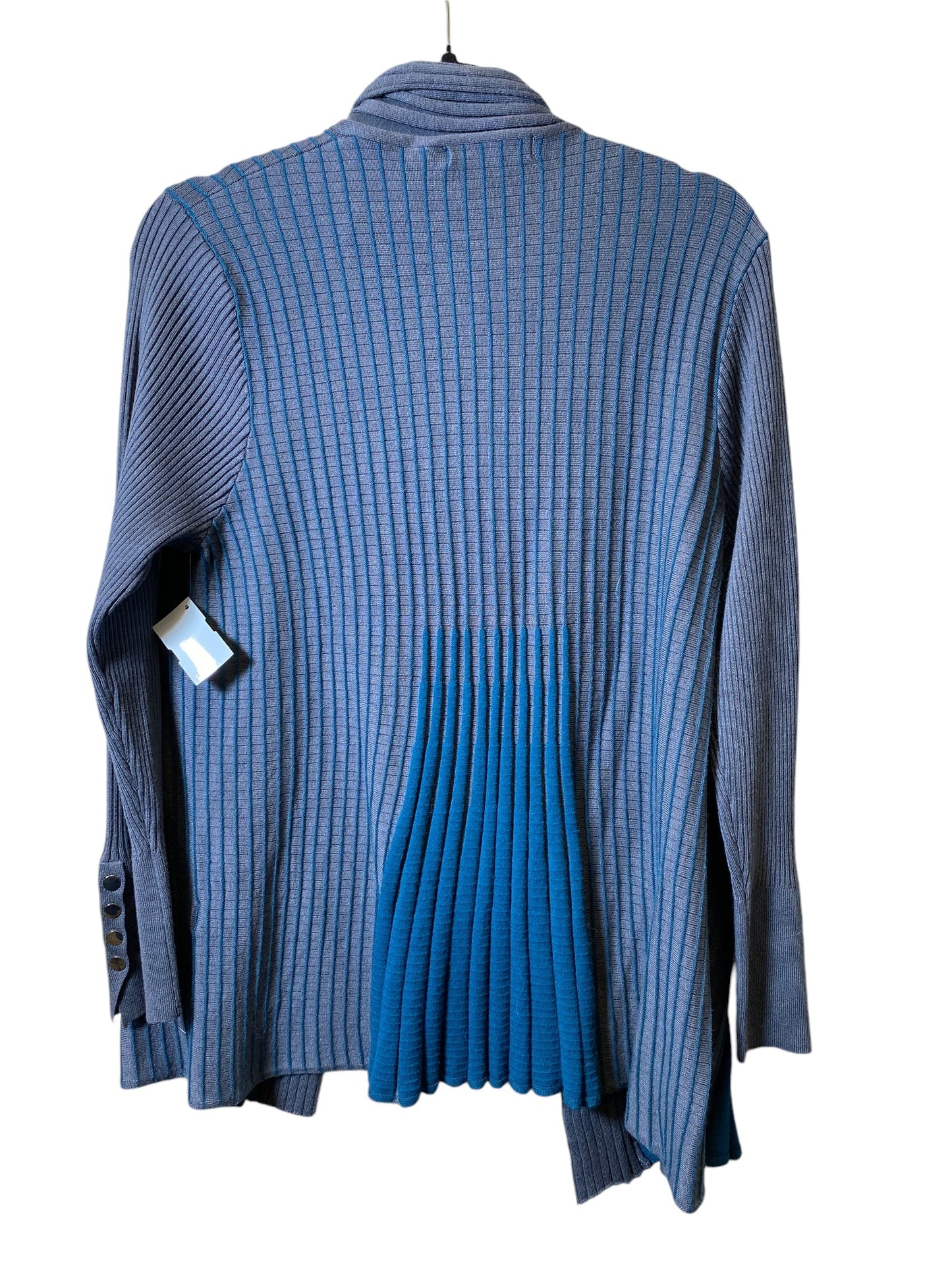 Sweater Cardigan By Clothes Mentor In Blue & Grey, Size: L