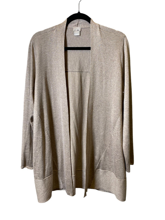 Sweater Cardigan By Chicos In Beige, Size: L