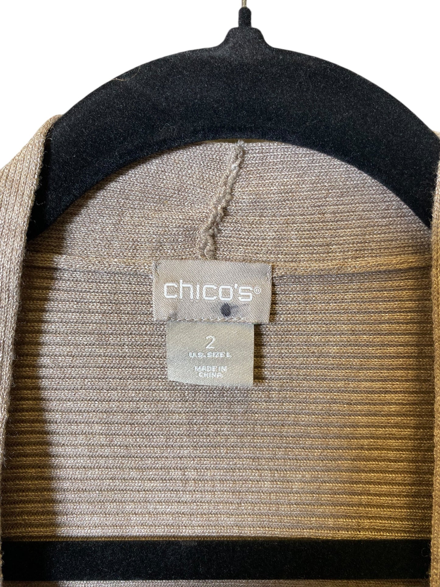 Sweater Cardigan By Chicos In Beige, Size: L