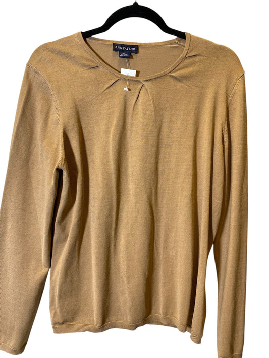 Top Long Sleeve By Ann Taylor In Tan, Size: Xl