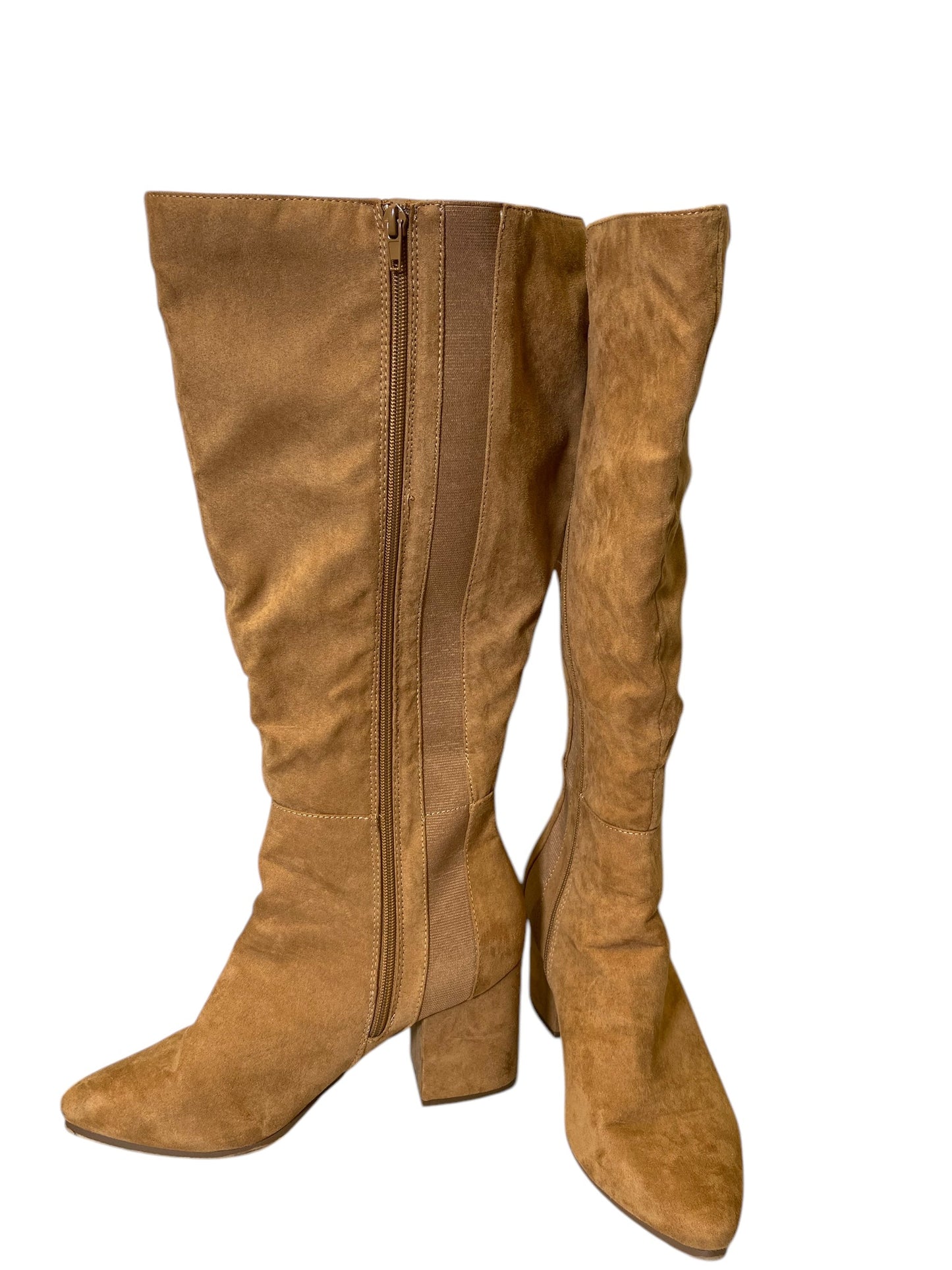 Boots Knee Heels By Lane Bryant In Tan, Size: 9