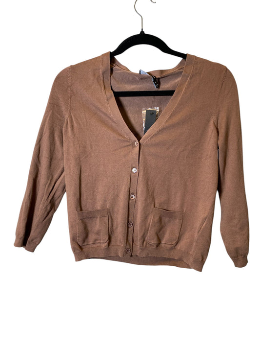 Sweater Cardigan By Clothes Mentor In Brown, Size: M