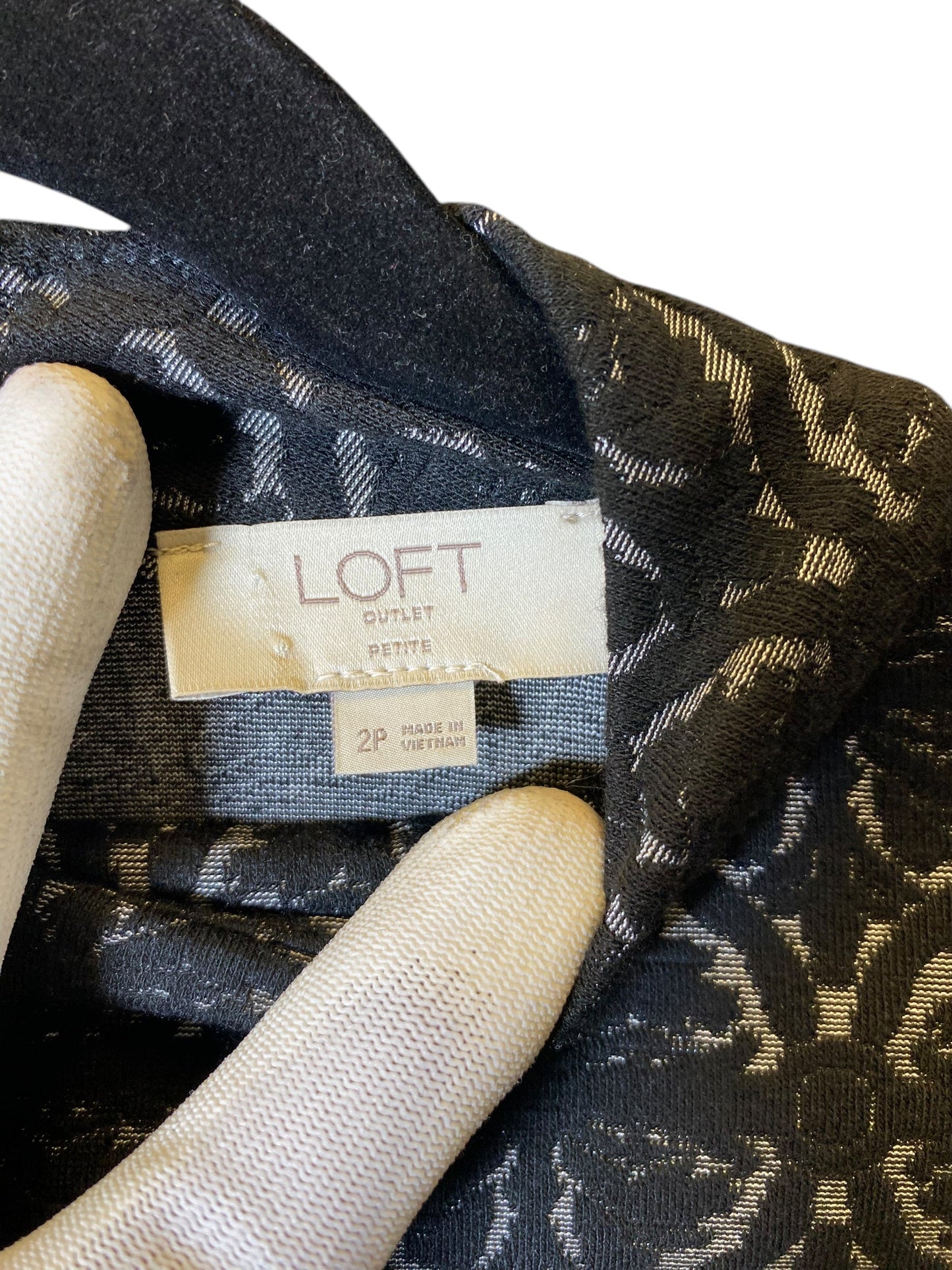 Dress Work By Loft In Black & Grey, Size: 2