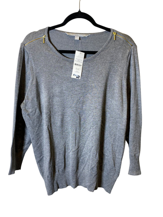 Sweater By Valerie Stevens In Grey, Size: Xl