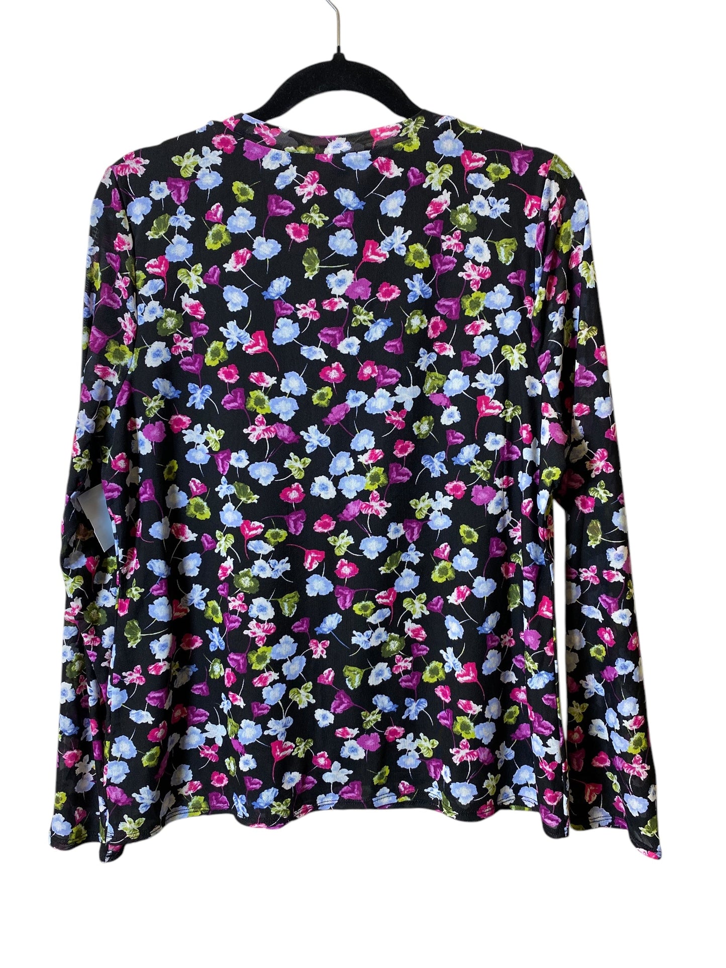 Top Long Sleeve By International Concepts In Floral Print, Size: Xl