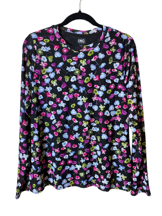 Top Long Sleeve By International Concepts In Floral Print, Size: Xl