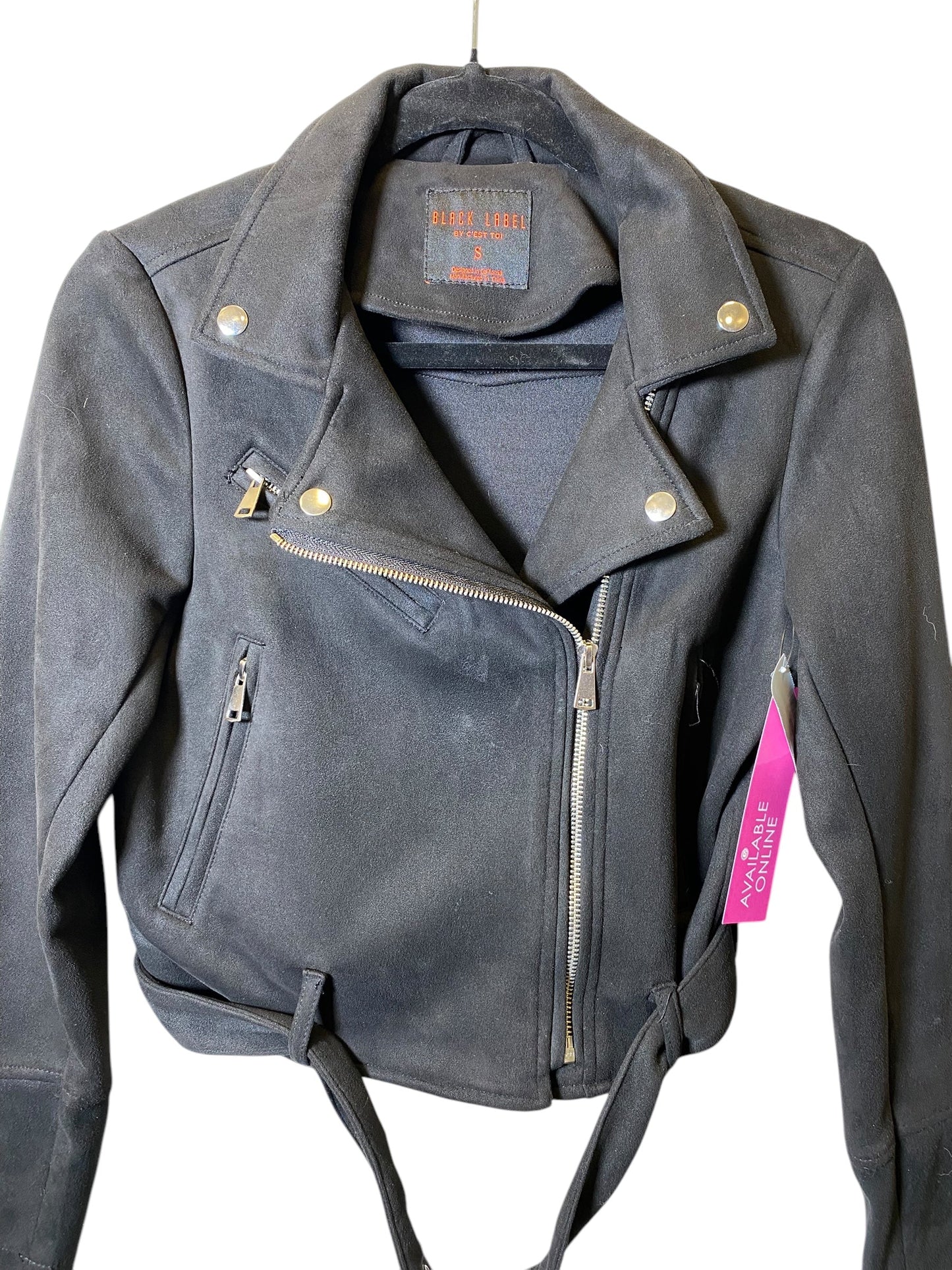 Jacket Moto By Clothes Mentor In Black, Size: S