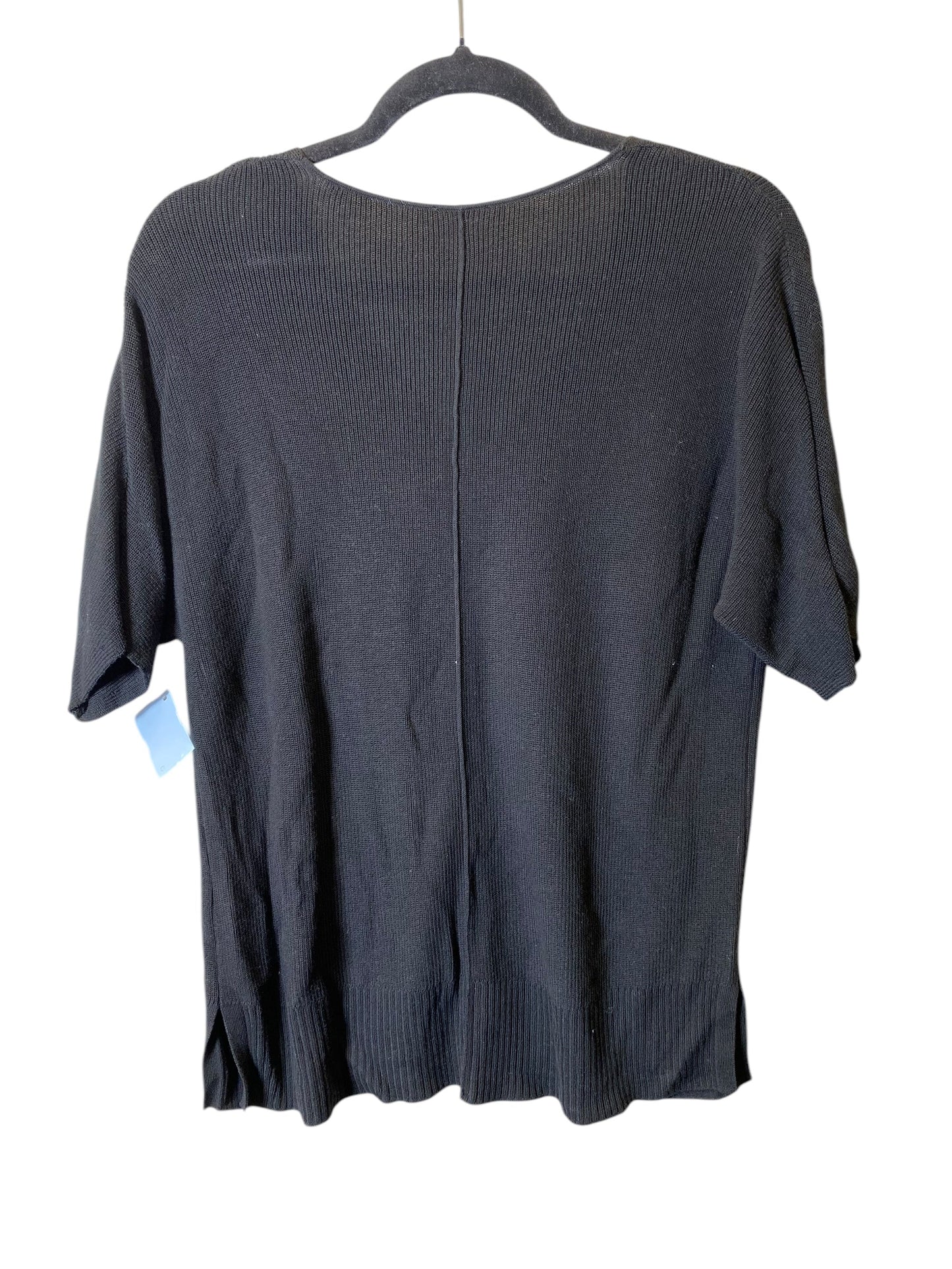 Sweater Short Sleeve By Clothes Mentor In Black, Size: L