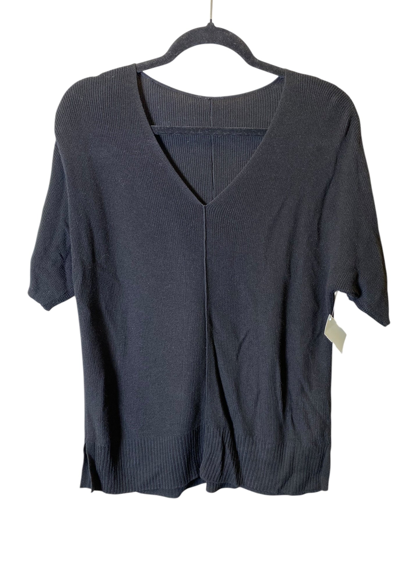 Sweater Short Sleeve By Clothes Mentor In Black, Size: L