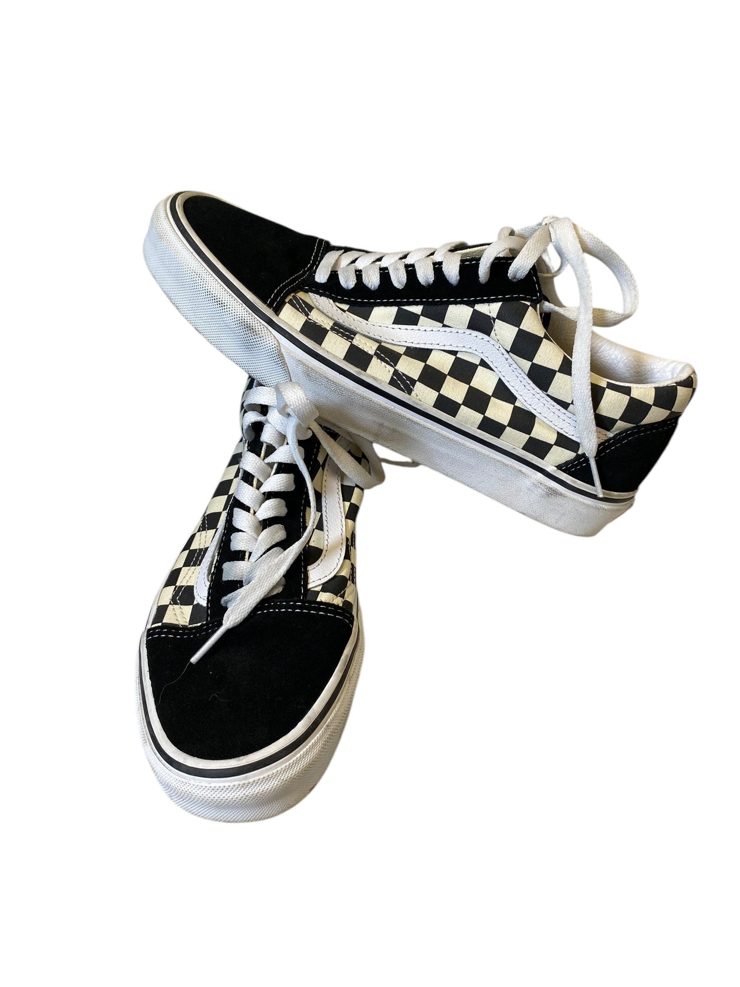 Shoes Athletic By Vans In Black & Cream, Size: 10.5