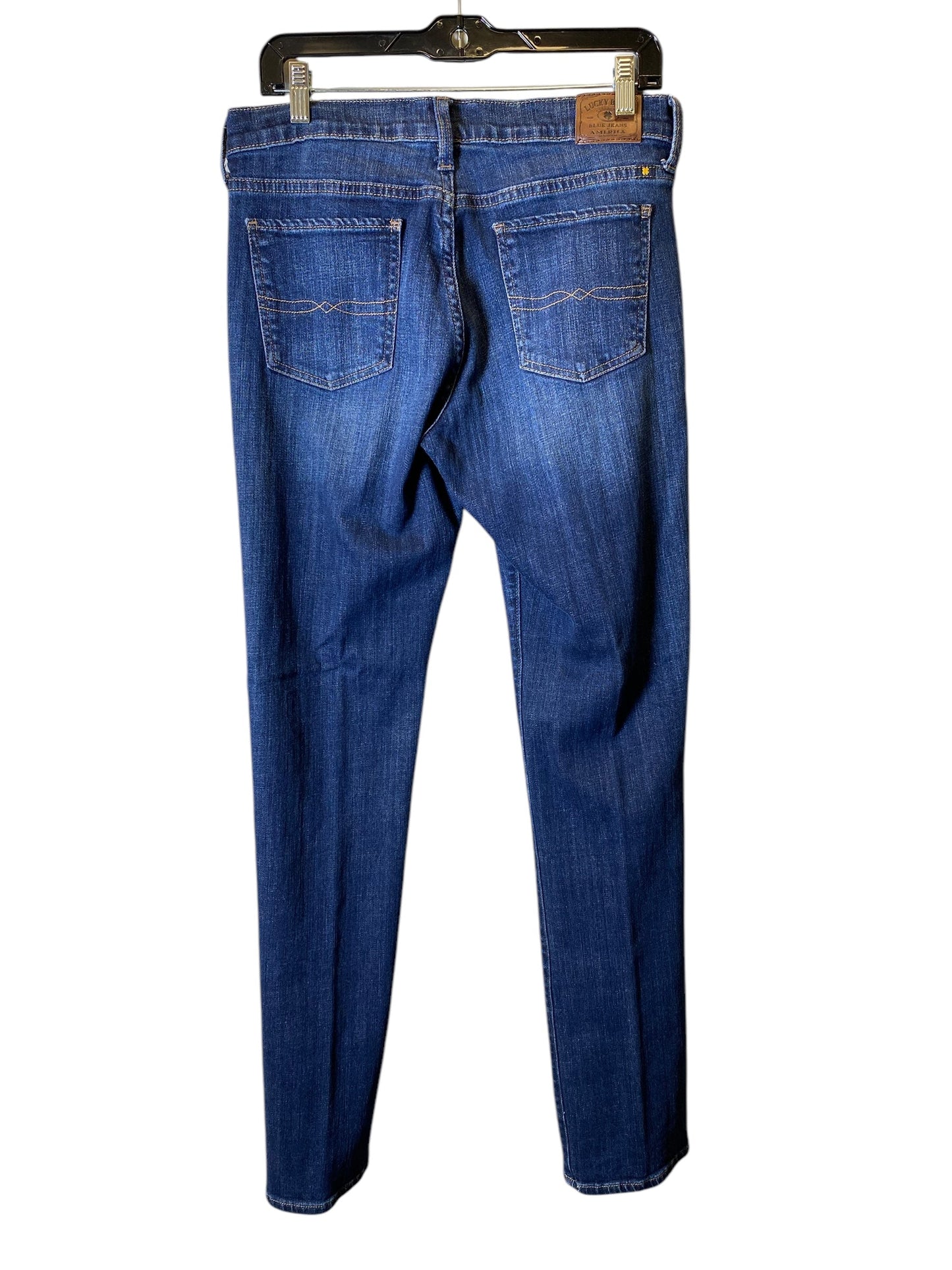 Jeans Straight By Lucky Brand In Blue Denim, Size: 10