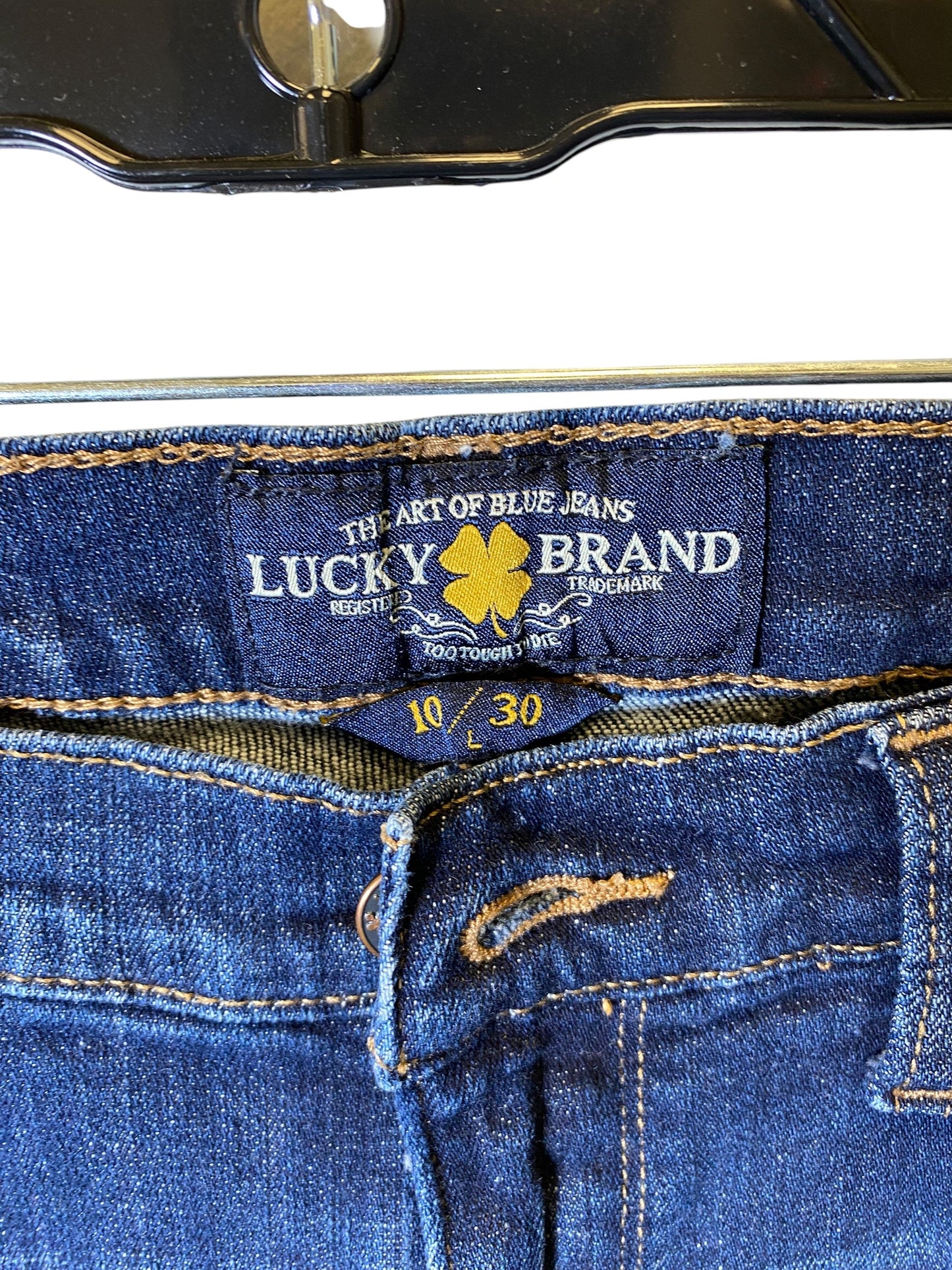 Jeans Straight By Lucky Brand In Blue Denim, Size: 10