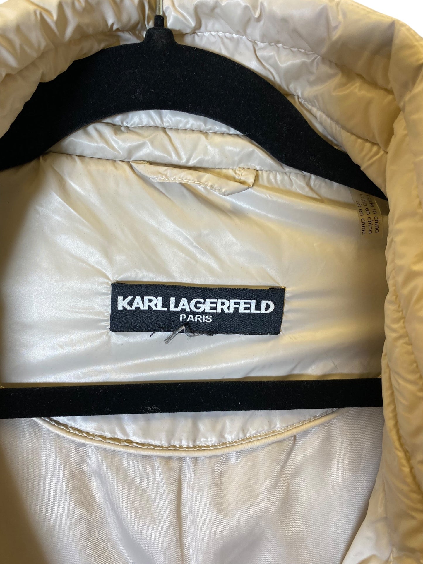 Coat Designer By Karl Lagerfeld In Ivory, Size: Xl