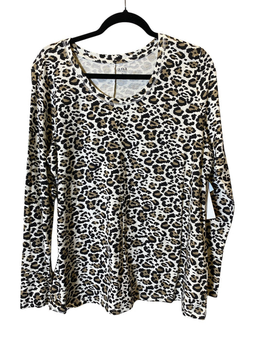 Top Long Sleeve Basic By Ana In Animal Print, Size: Xl