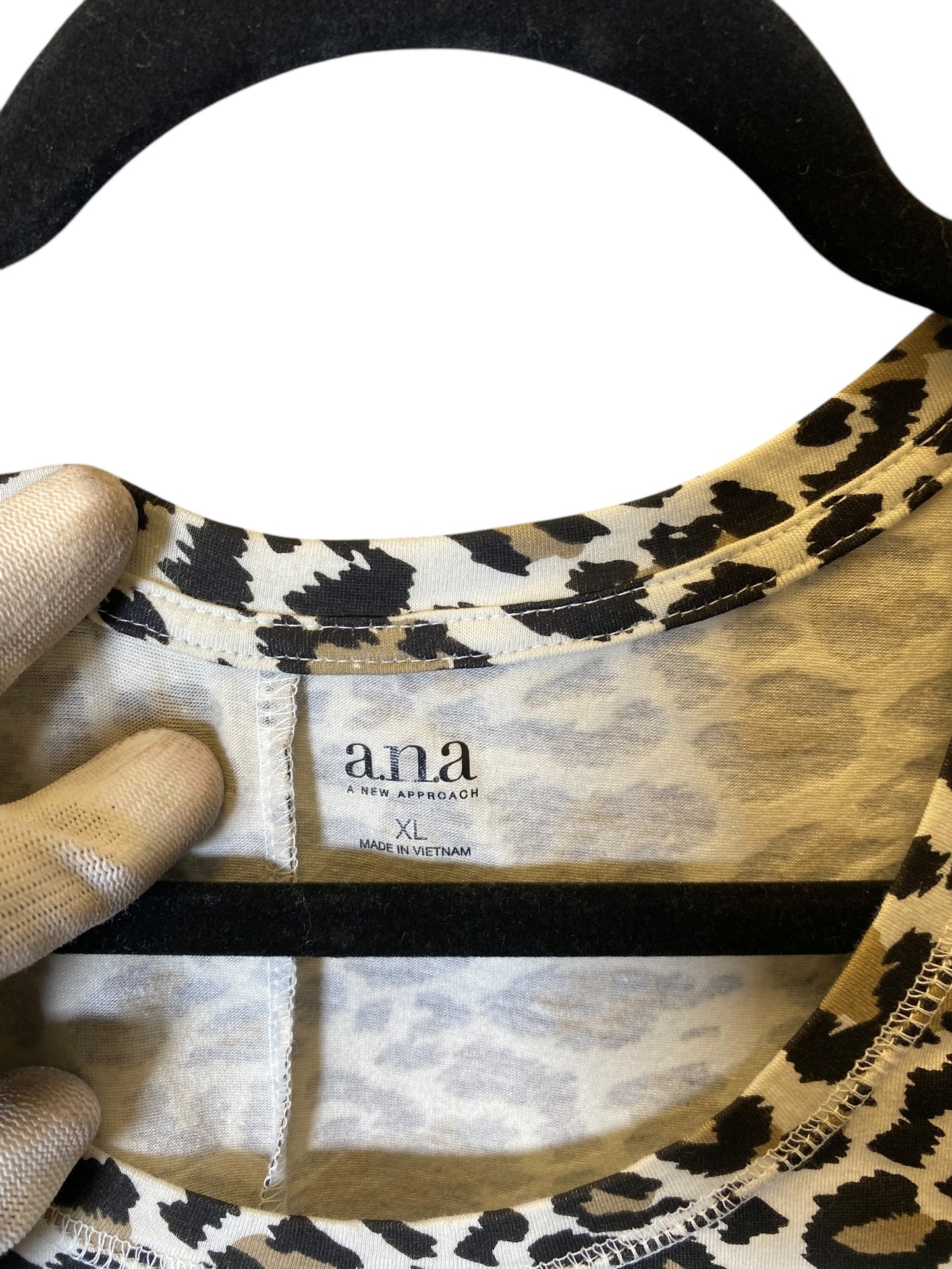 Top Long Sleeve Basic By Ana In Animal Print, Size: Xl