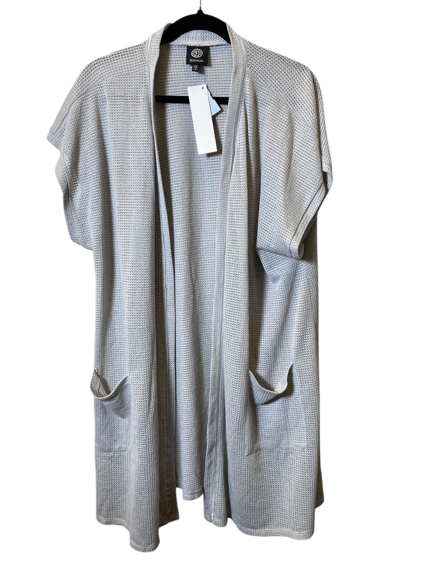 Cardigan By Bobeau In Grey, Size: 2x