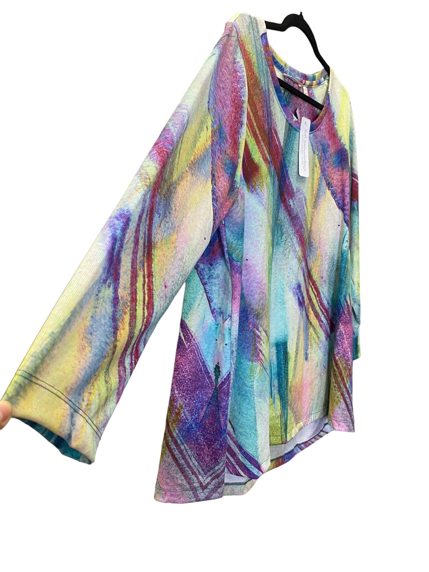 Top Long Sleeve By Soft Surroundings In Multi-colored, Size: 1x