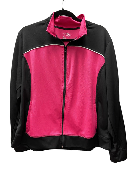 Athletic Jacket By Made For Life In Black & Pink, Size: Xl