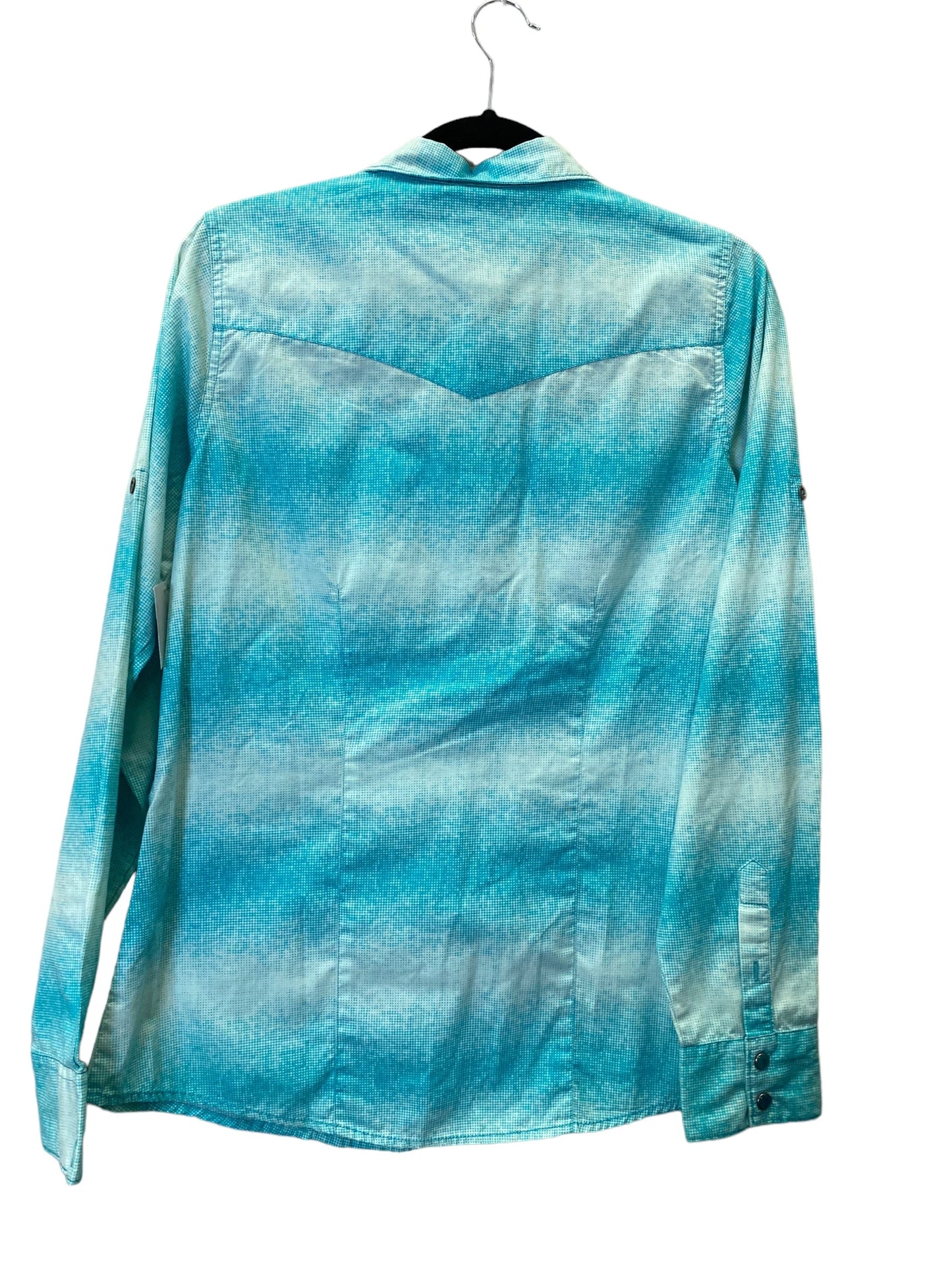 Blouse Long Sleeve By Clothes Mentor In Aqua, Size: L