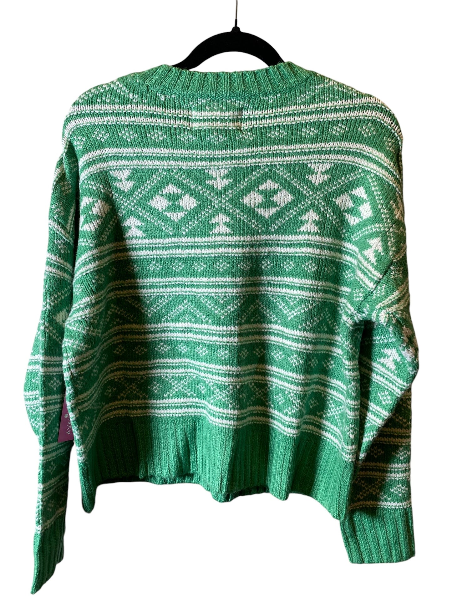 Sweater By American Eagle In Green & White, Size: S