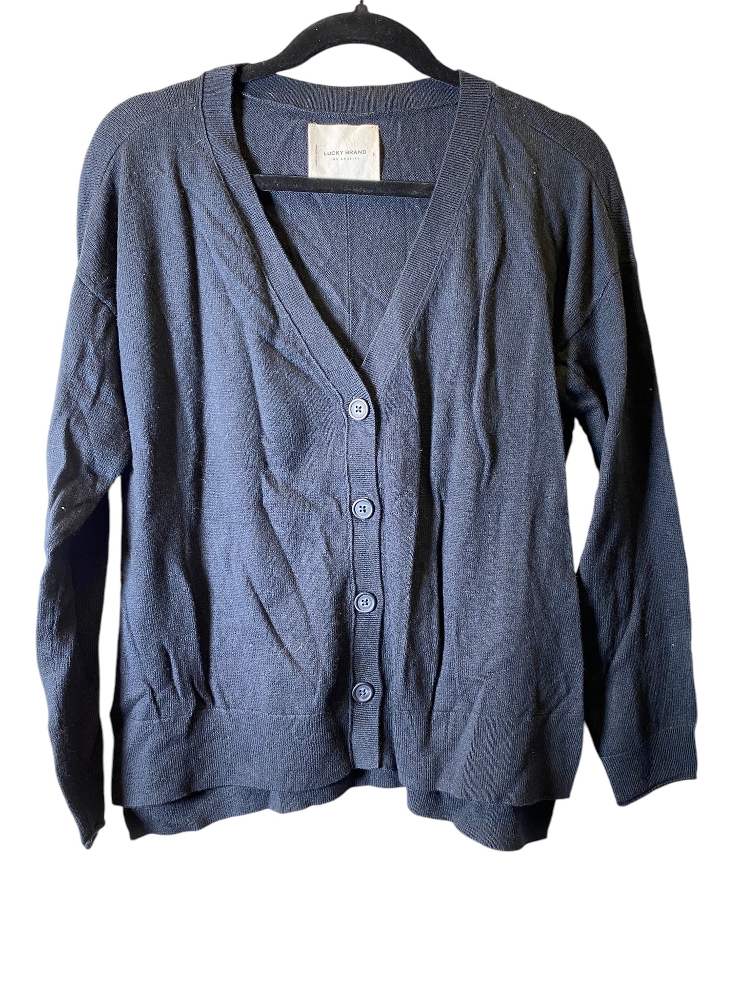 Sweater Cardigan By Lucky Brand In Black, Size: S