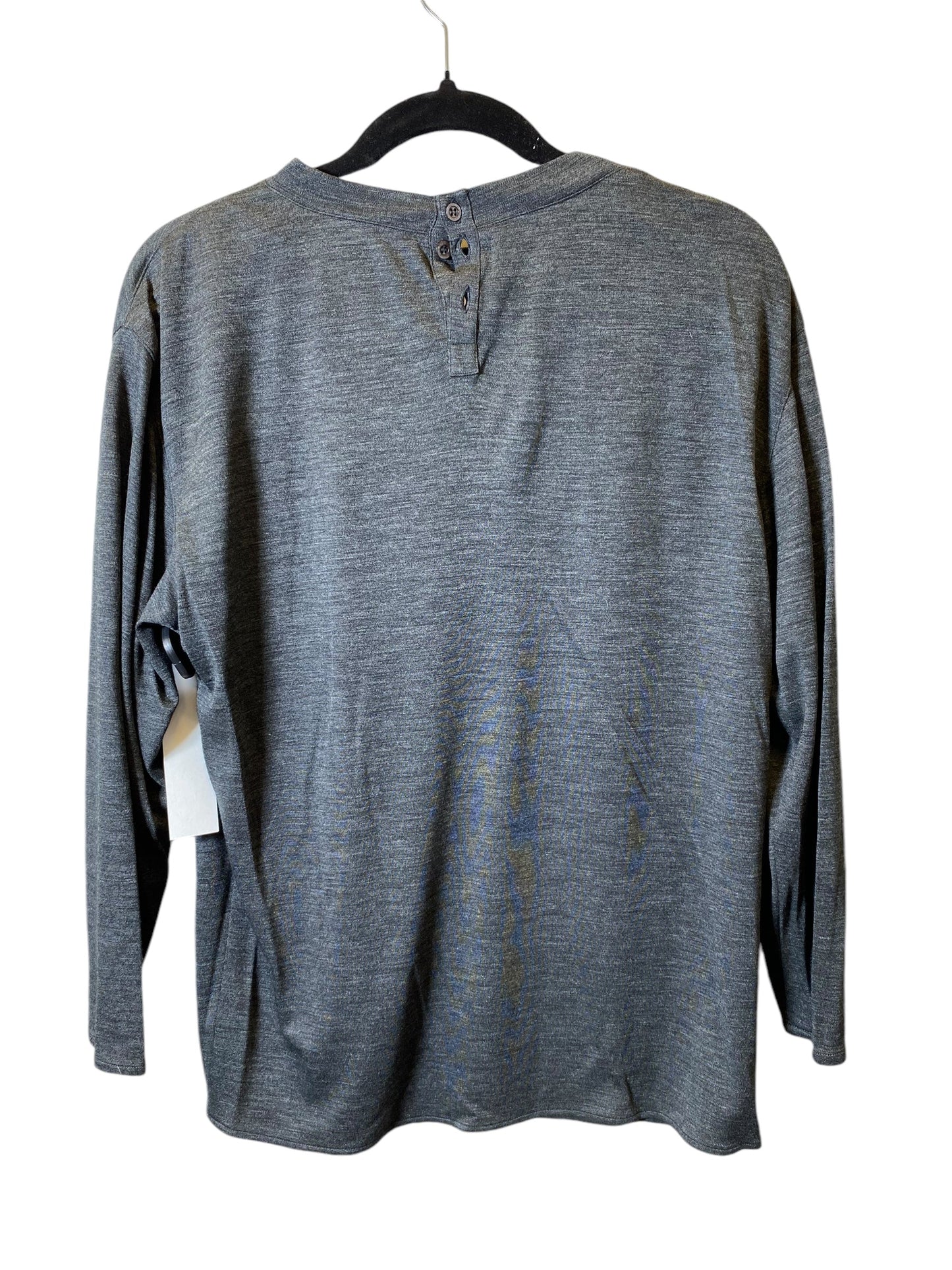 Top 3/4 Sleeve Designer By Giorgio Armani In Grey, Size: M