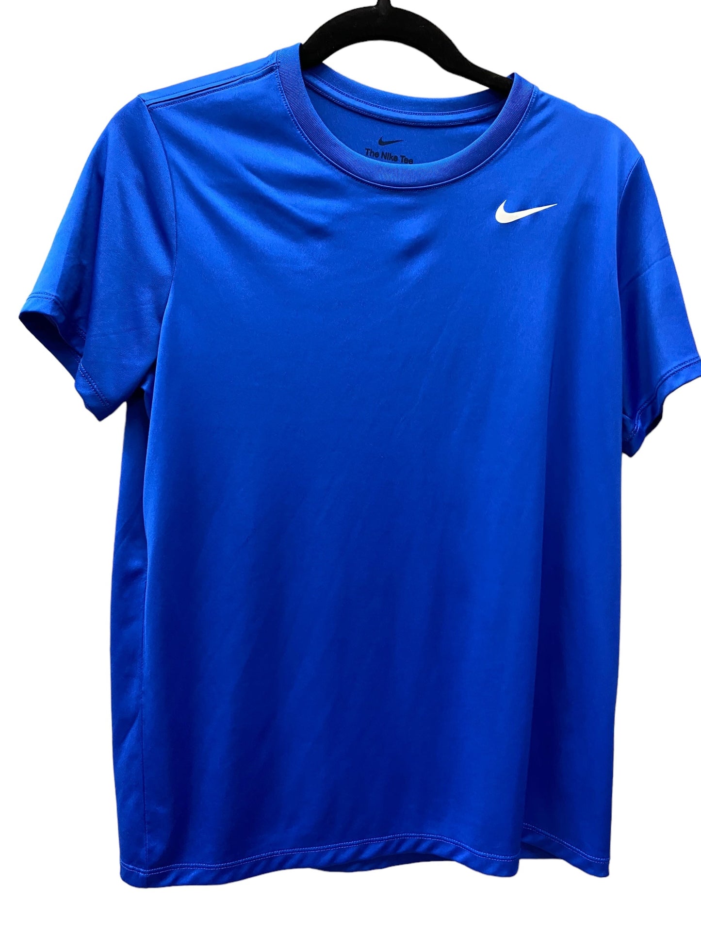 Athletic Top Short Sleeve By Nike In Blue, Size: L