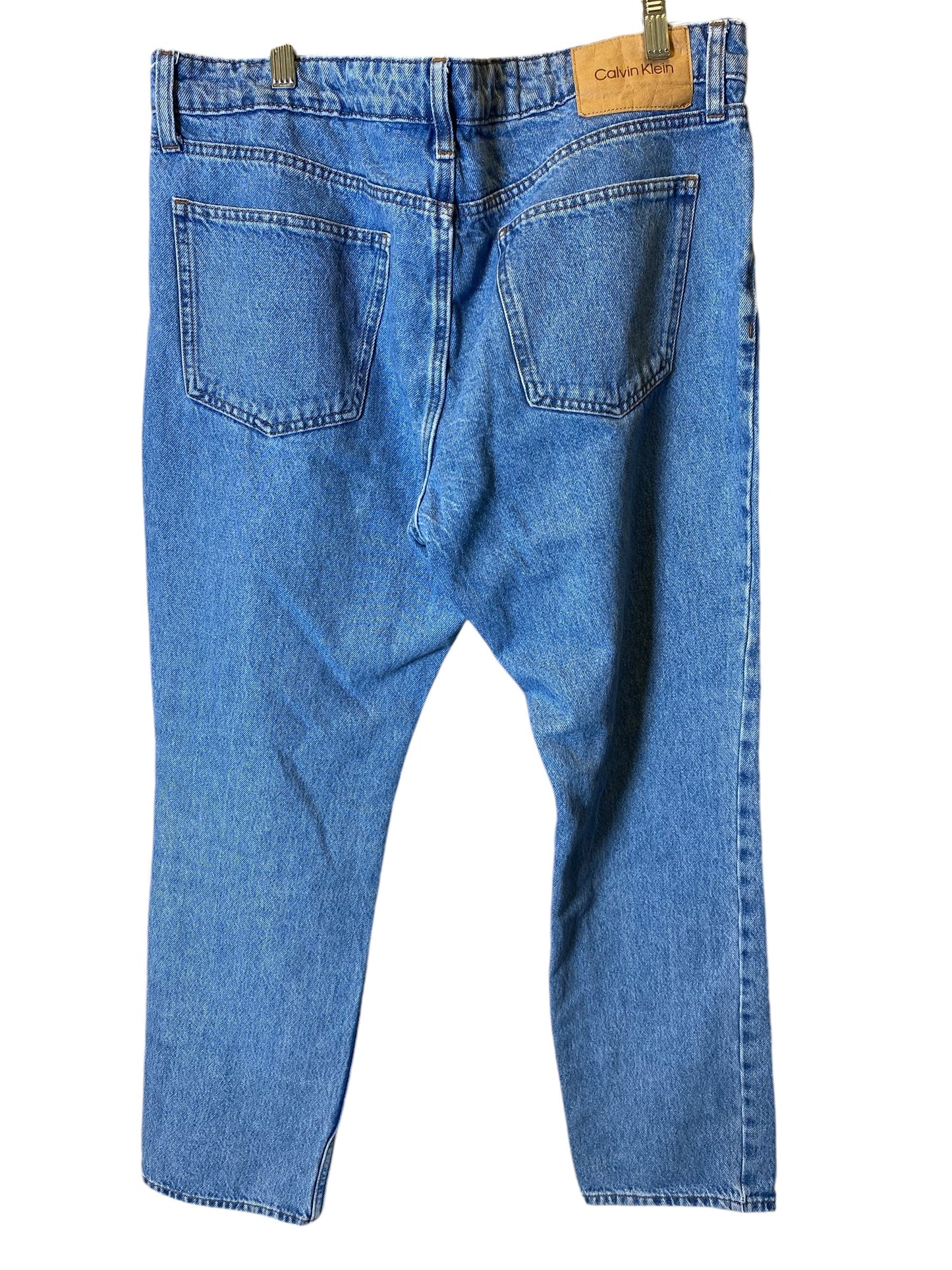 Jeans Straight By Calvin Klein In Blue Denim, Size: 18