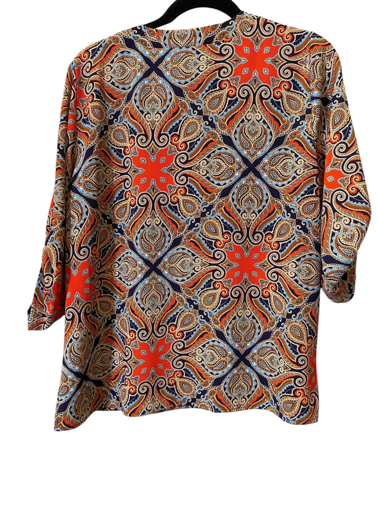 Top 3/4 Sleeve By Chaus In Paisley Print, Size: S