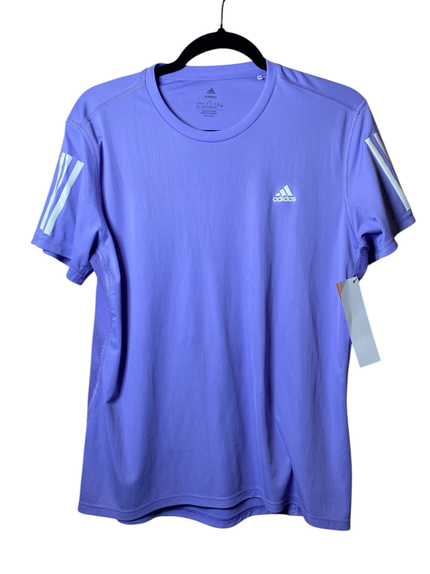 Athletic Top Short Sleeve By Adidas In Purple, Size: L