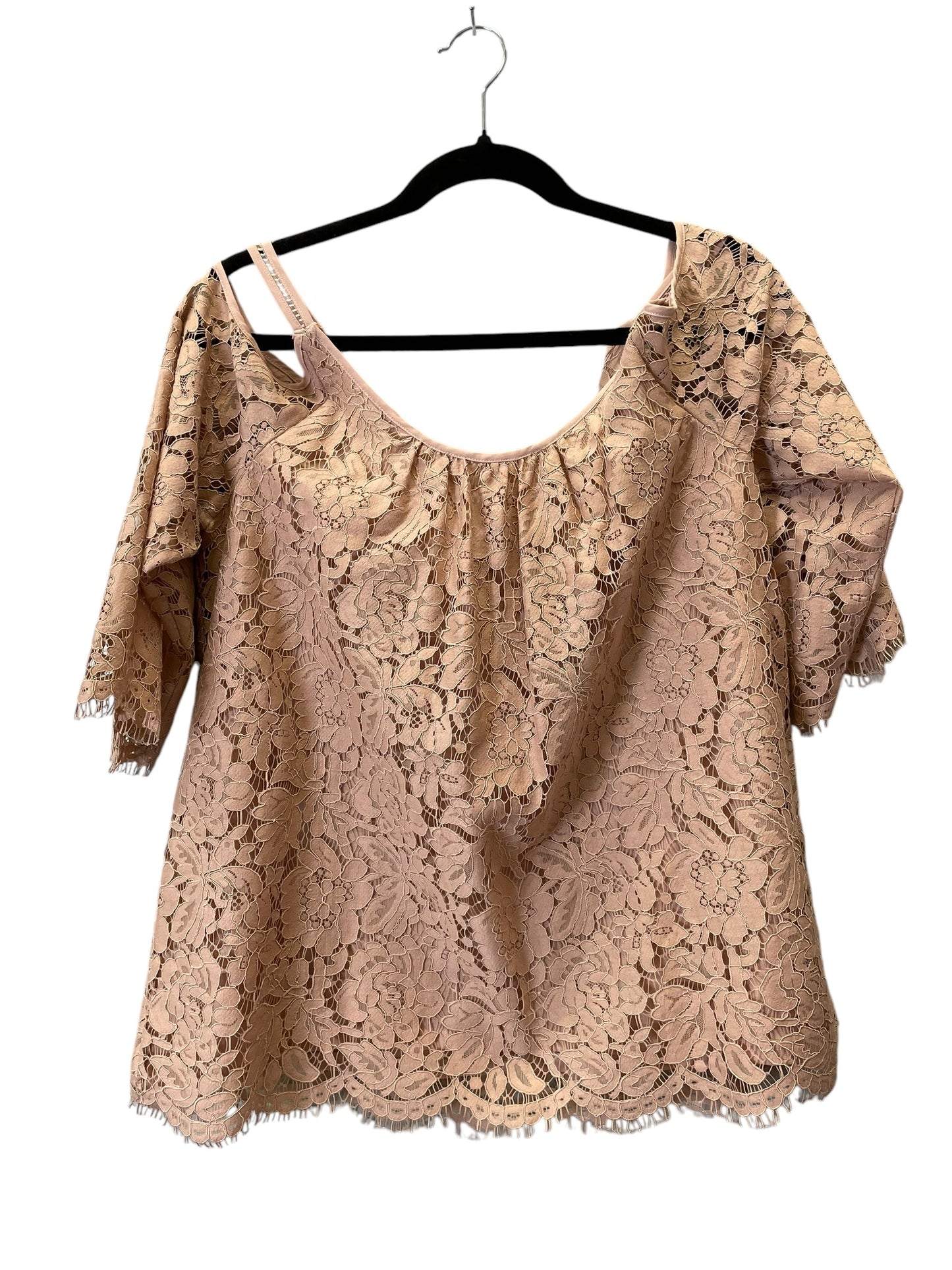 Top 3/4 Sleeve By White House Black Market In Beige, Size: L