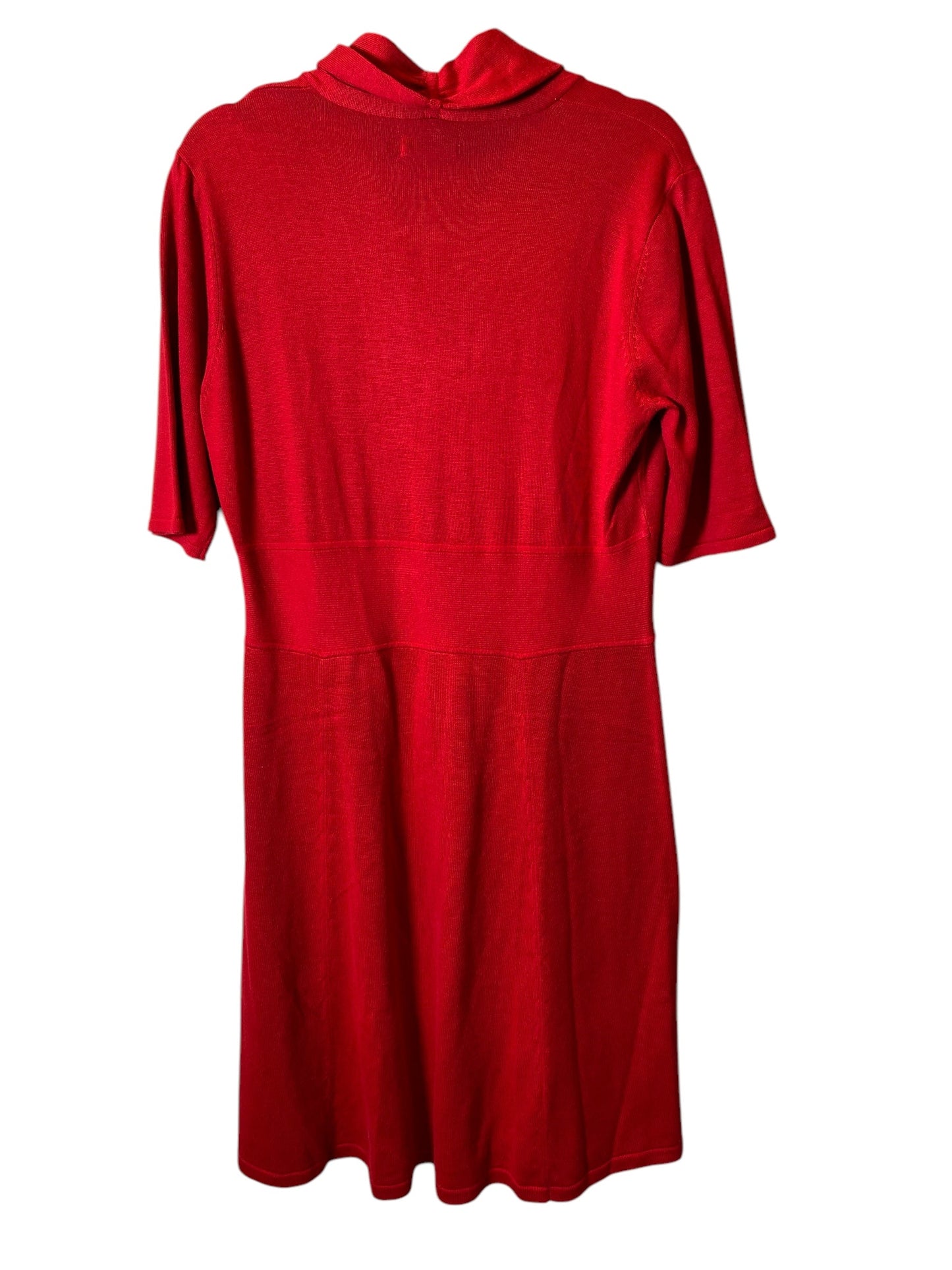 Dress Casual Midi By Calvin Klein In Red, Size: L